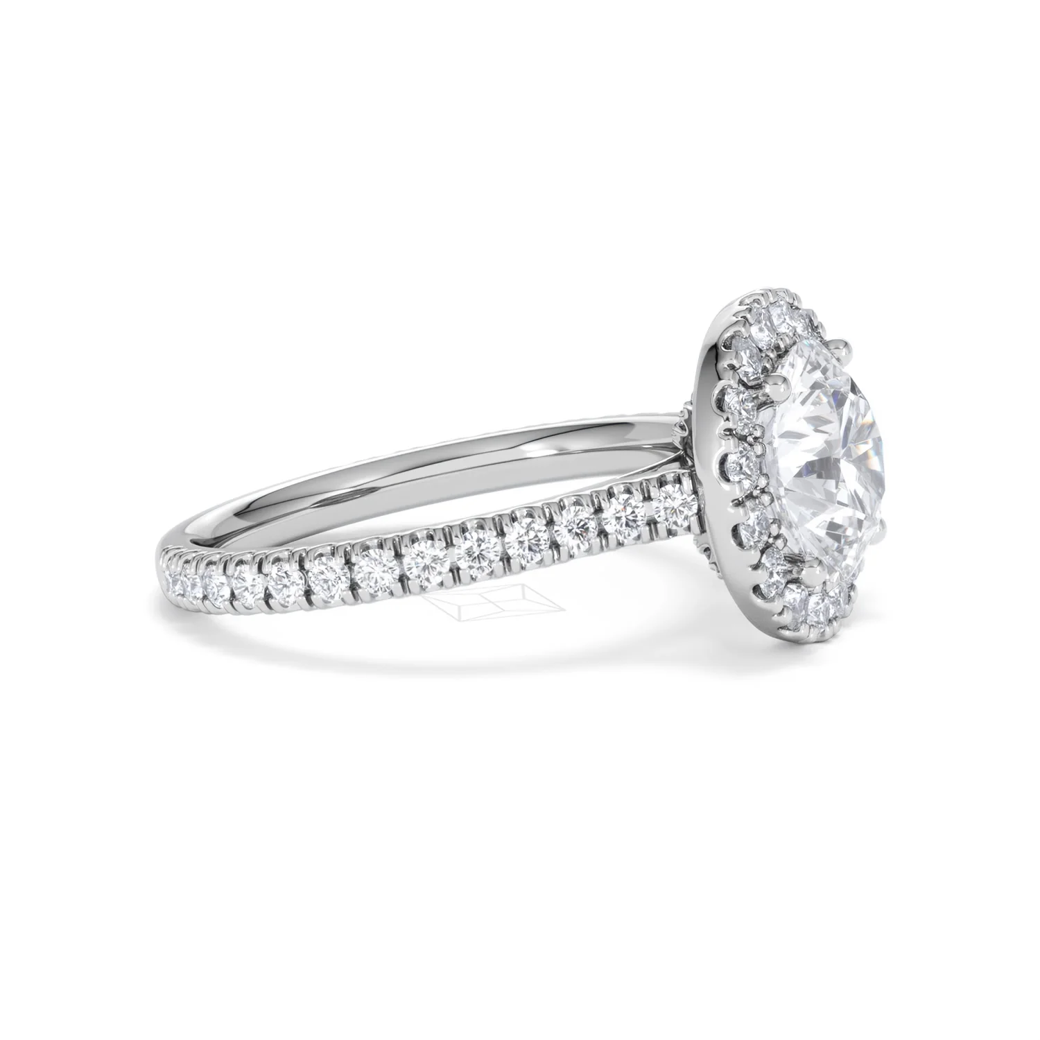 2.80ct Reina Lab Diamond Halo Engagement Ring in 18K White Gold F/VS1 - Image 26