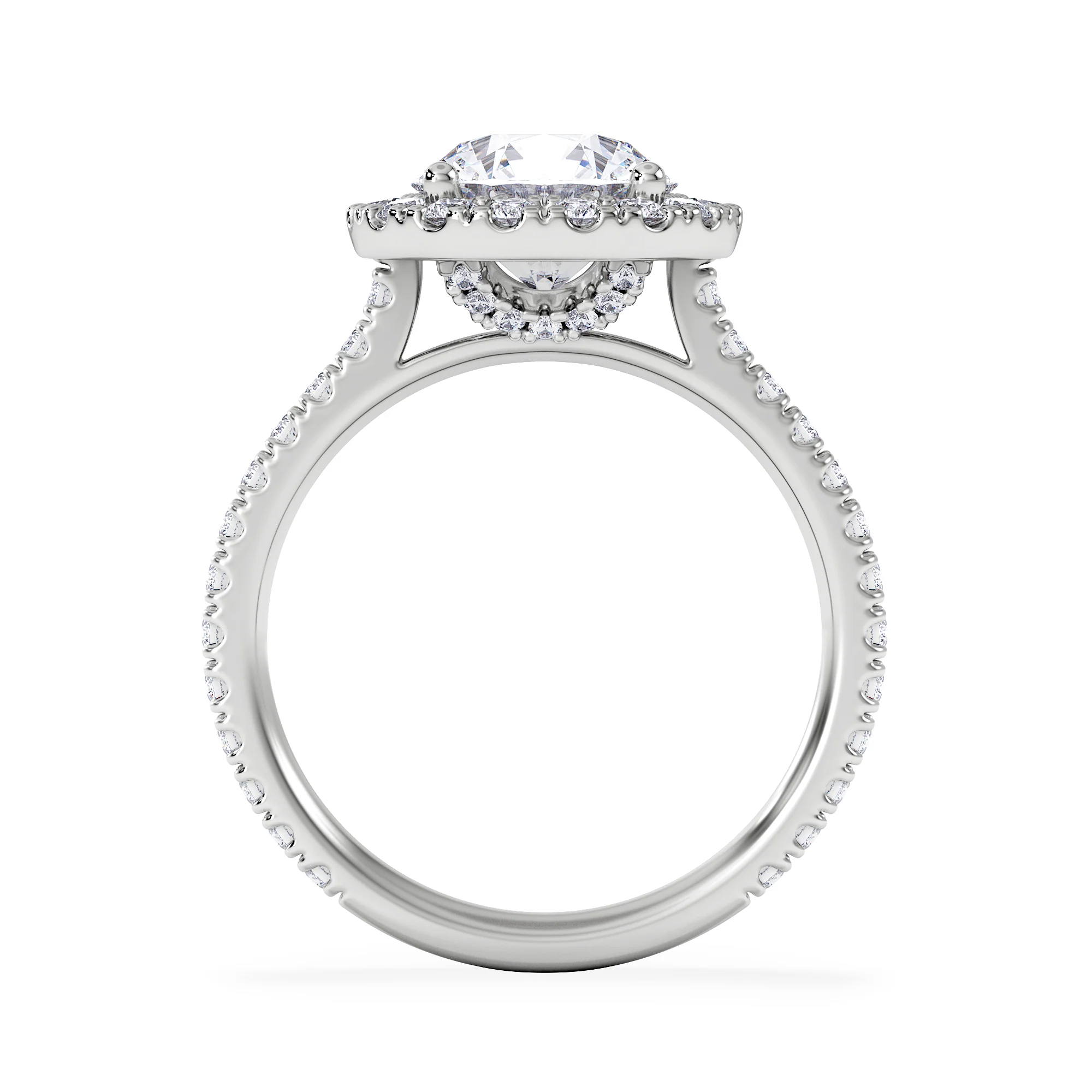 2.80ct Reina Lab Diamond Halo Engagement Ring in 18K White Gold F/VS1 - Image 3