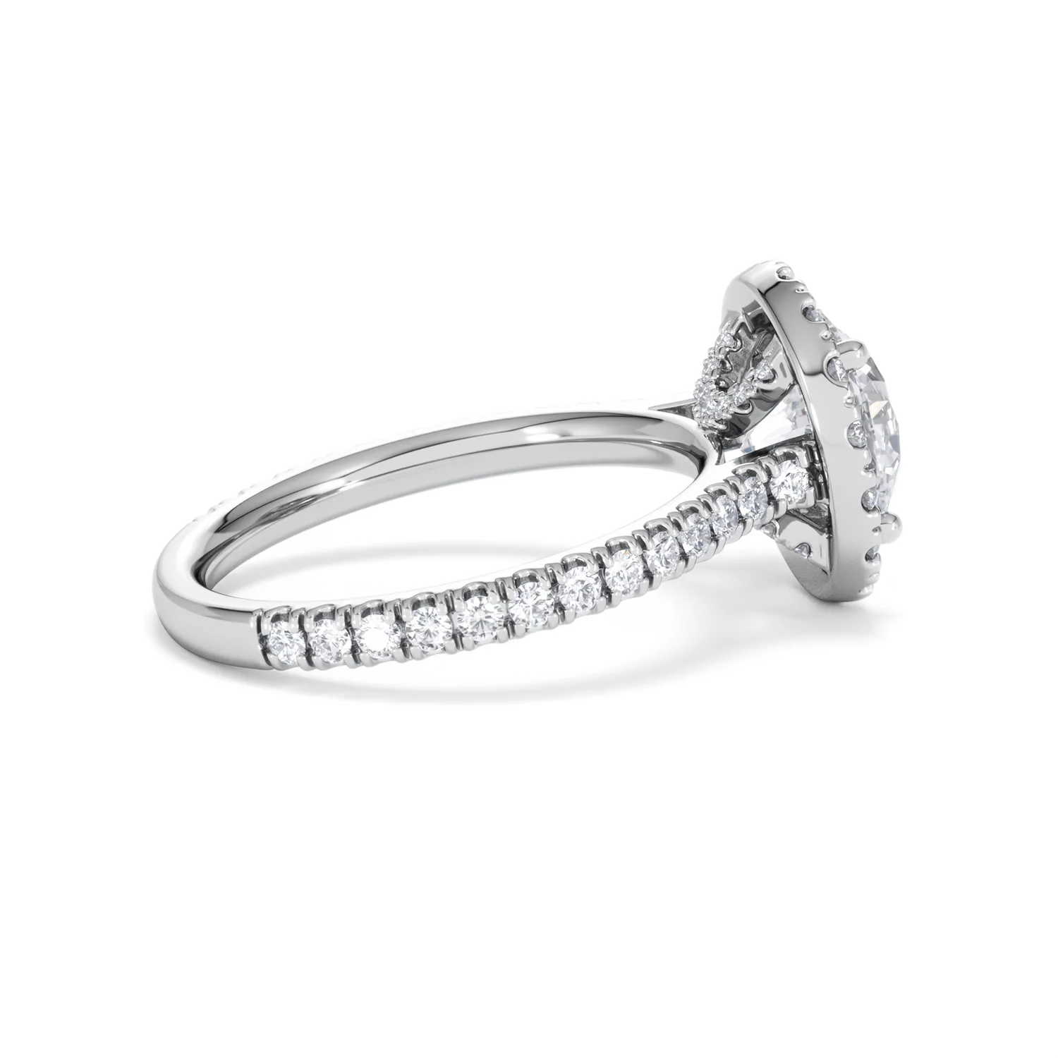2.80ct Reina Lab Diamond Halo Engagement Ring in 18K White Gold F/VS1 - Image 34