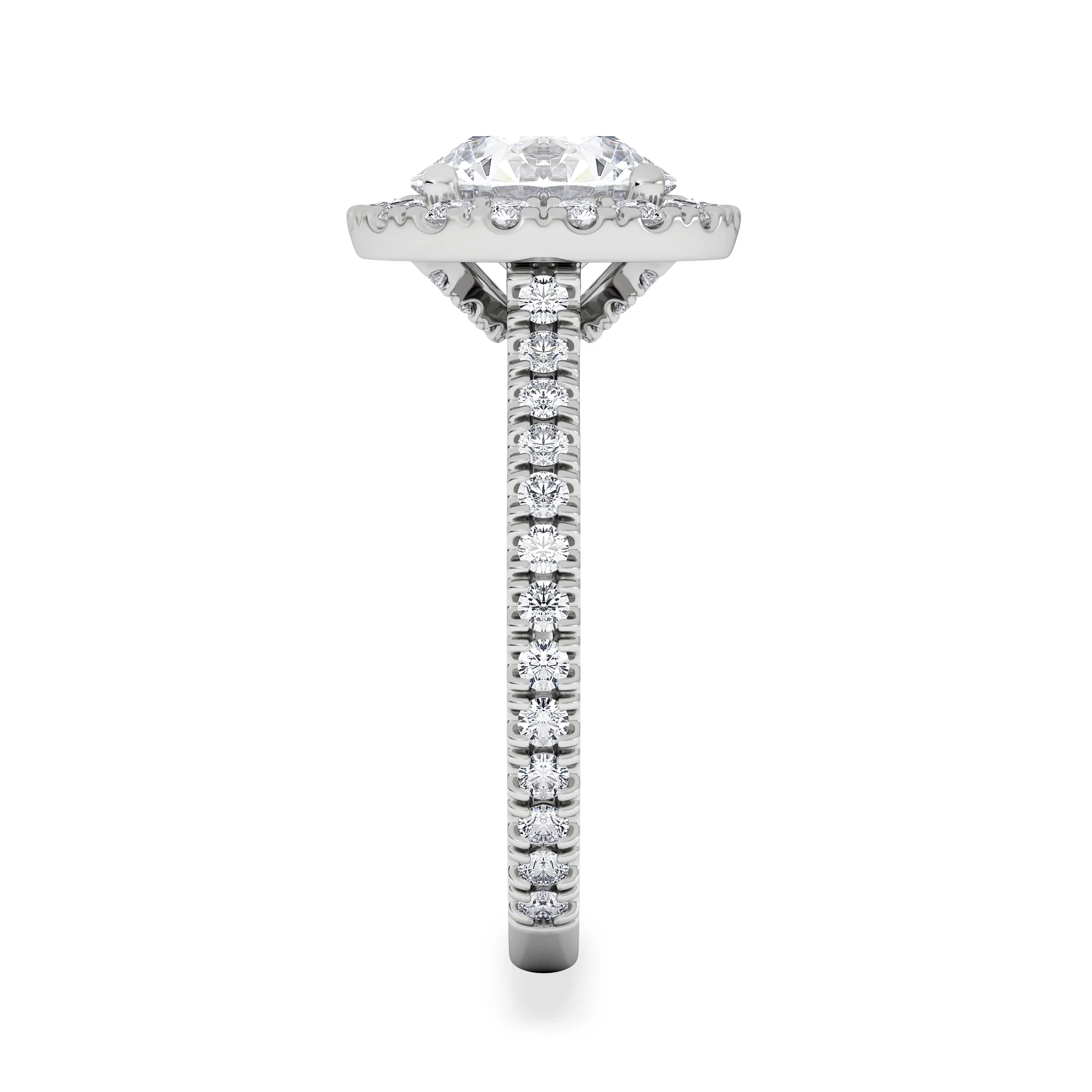 2.80ct Reina Lab Diamond Halo Engagement Ring in 18K White Gold F/VS1 - Image 5