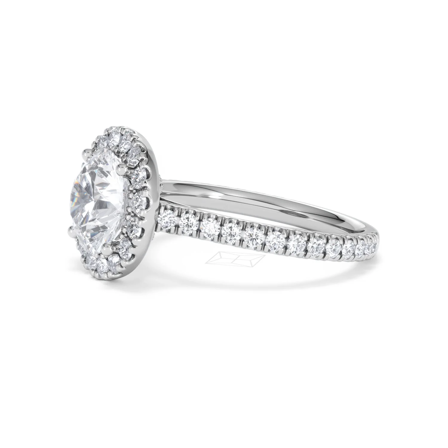 2.80ct Reina Lab Diamond Halo Engagement Ring in 18K White Gold F/VS1 - Image 77