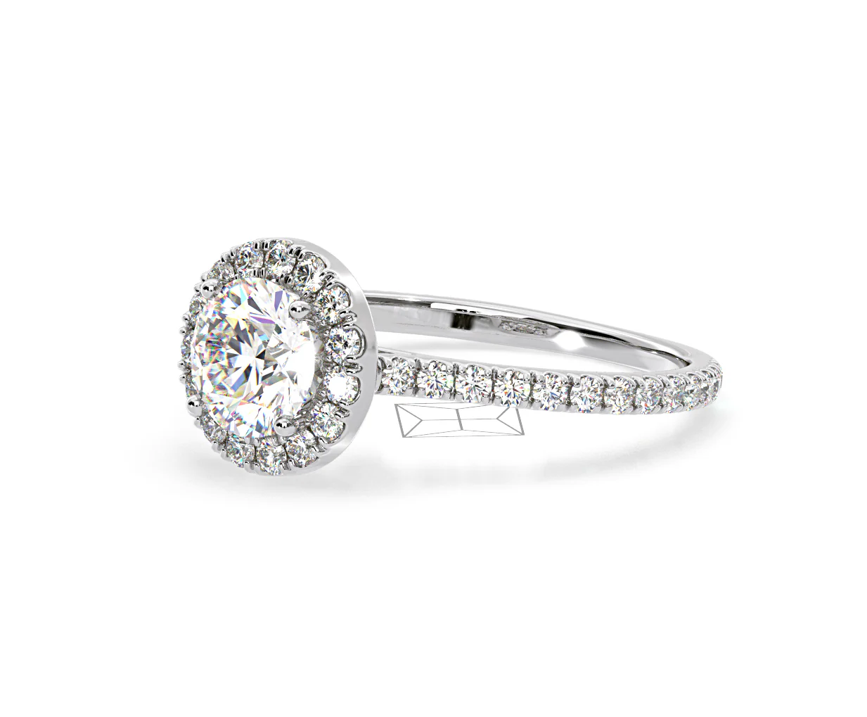 2.80ct Reina Lab Diamond Halo Engagement Ring in 18K White Gold F/VS1 - Image 96