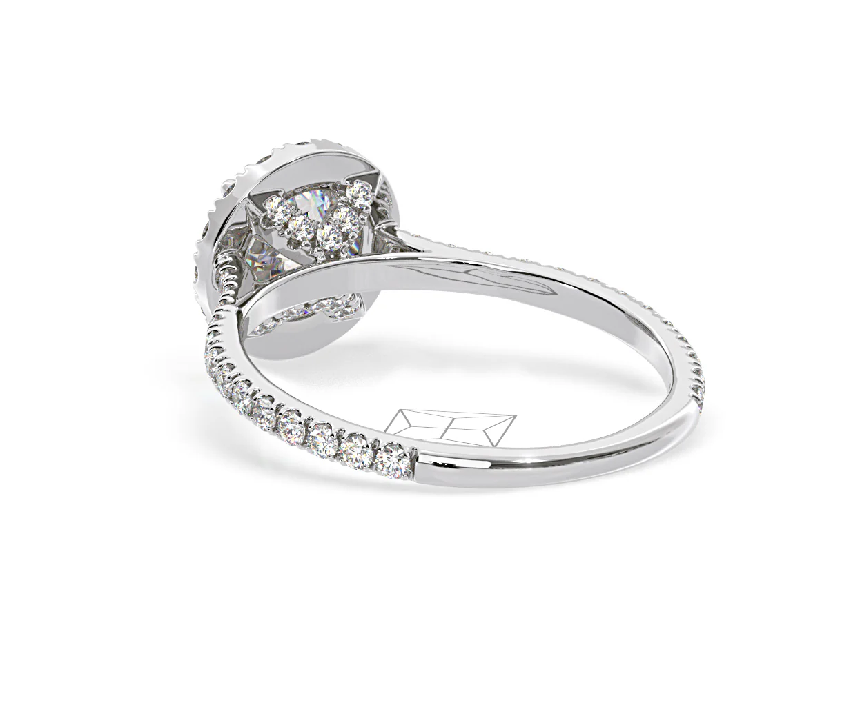 2.80ct Reina Lab Diamond Halo Engagement Ring in Platinum F/VS1 - Image 119