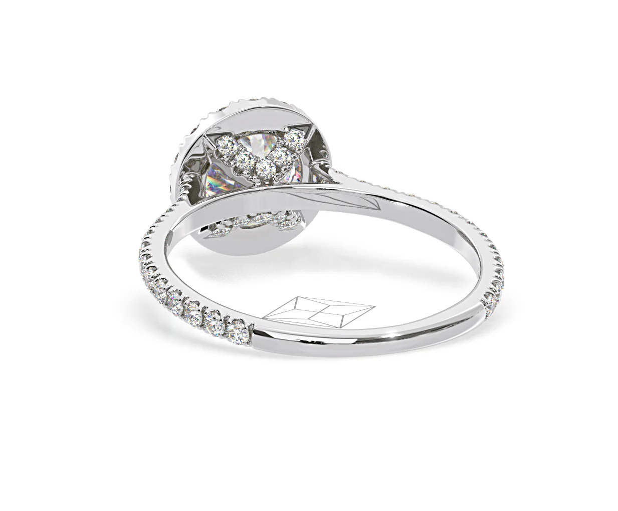 2.80ct Reina Lab Diamond Halo Engagement Ring in Platinum F/VS1 - Image 122