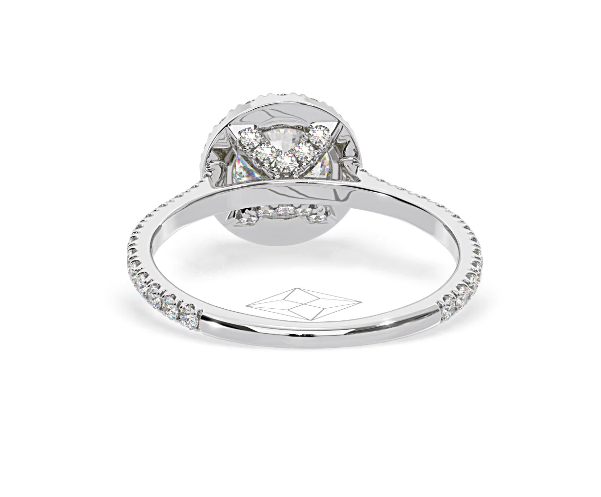 2.80ct Reina Lab Diamond Halo Engagement Ring in Platinum F/VS1 - Image 125