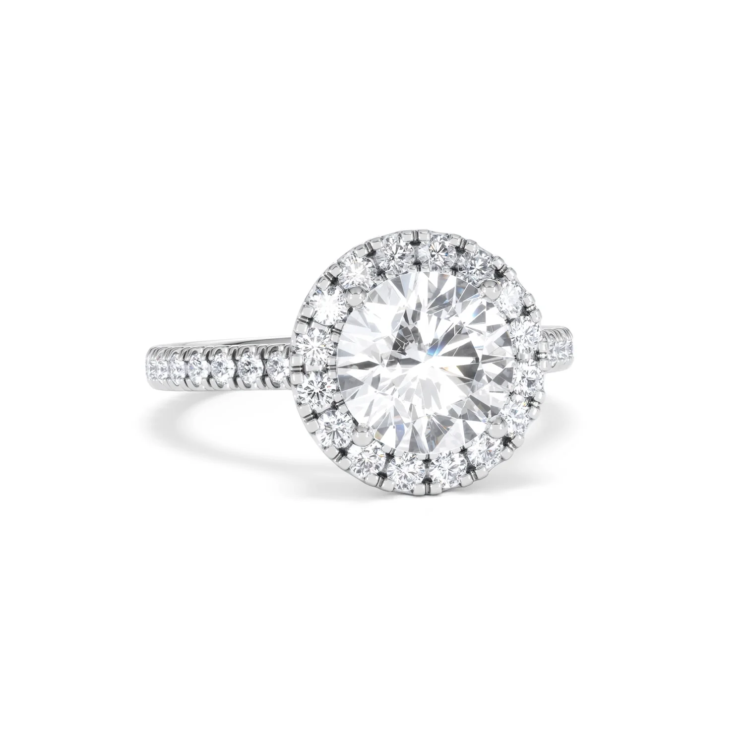 2.80ct Reina Lab Diamond Halo Engagement Ring in Platinum F/VS1 - Image 14