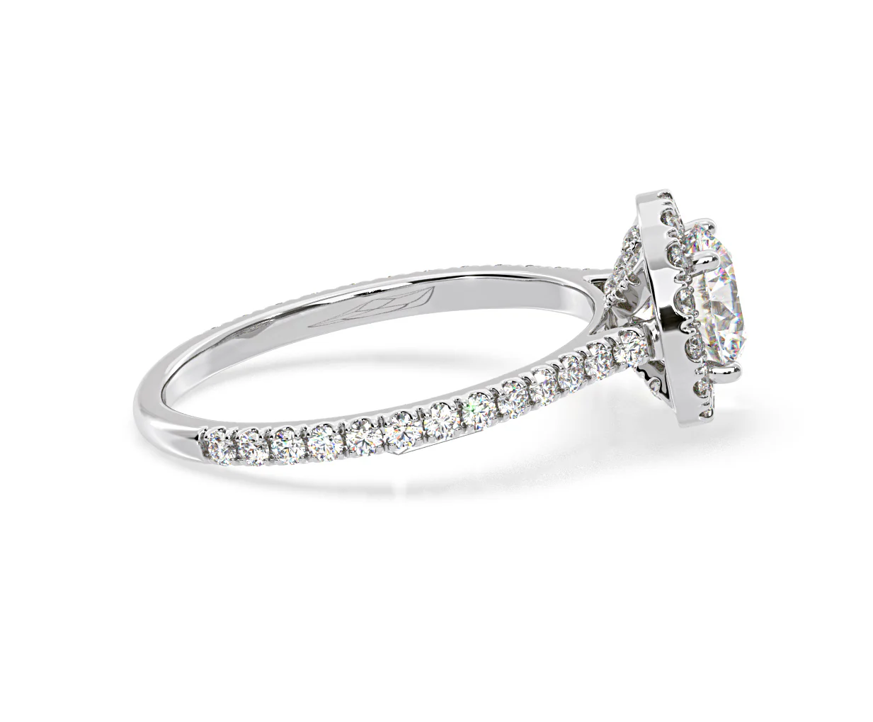 2.80ct Reina Lab Diamond Halo Engagement Ring in Platinum F/VS1 - Image 146