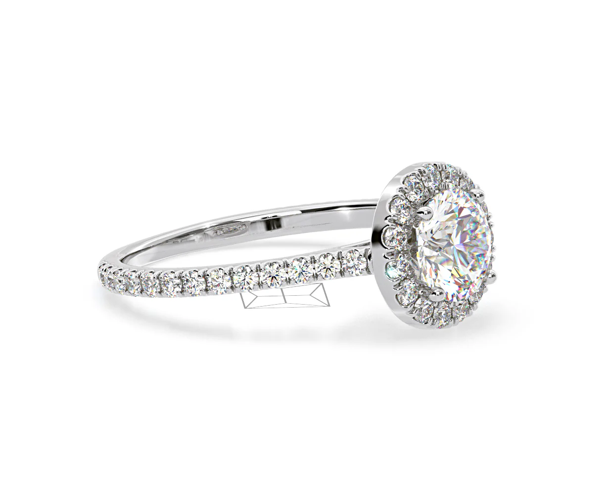 2.80ct Reina Lab Diamond Halo Engagement Ring in Platinum F/VS1 - Image 155