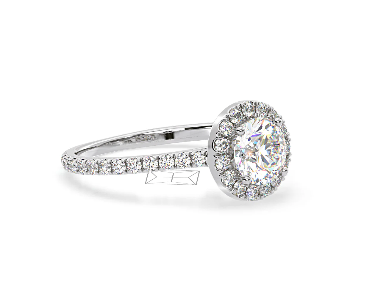 2.80ct Reina Lab Diamond Halo Engagement Ring in Platinum F/VS1 - Image 157