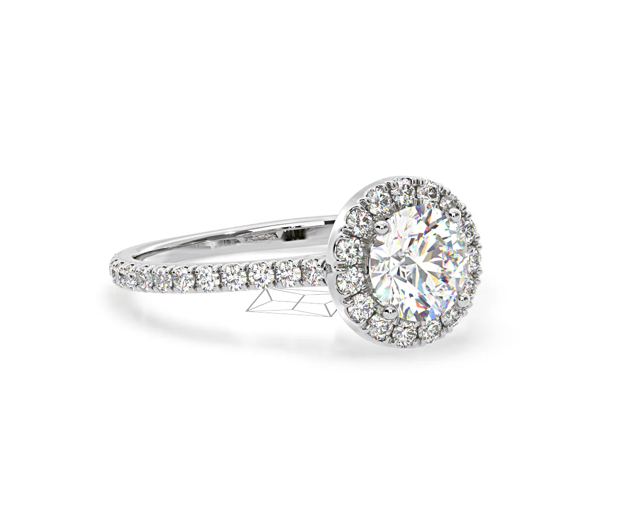 2.80ct Reina Lab Diamond Halo Engagement Ring in Platinum F/VS1 - Image 159
