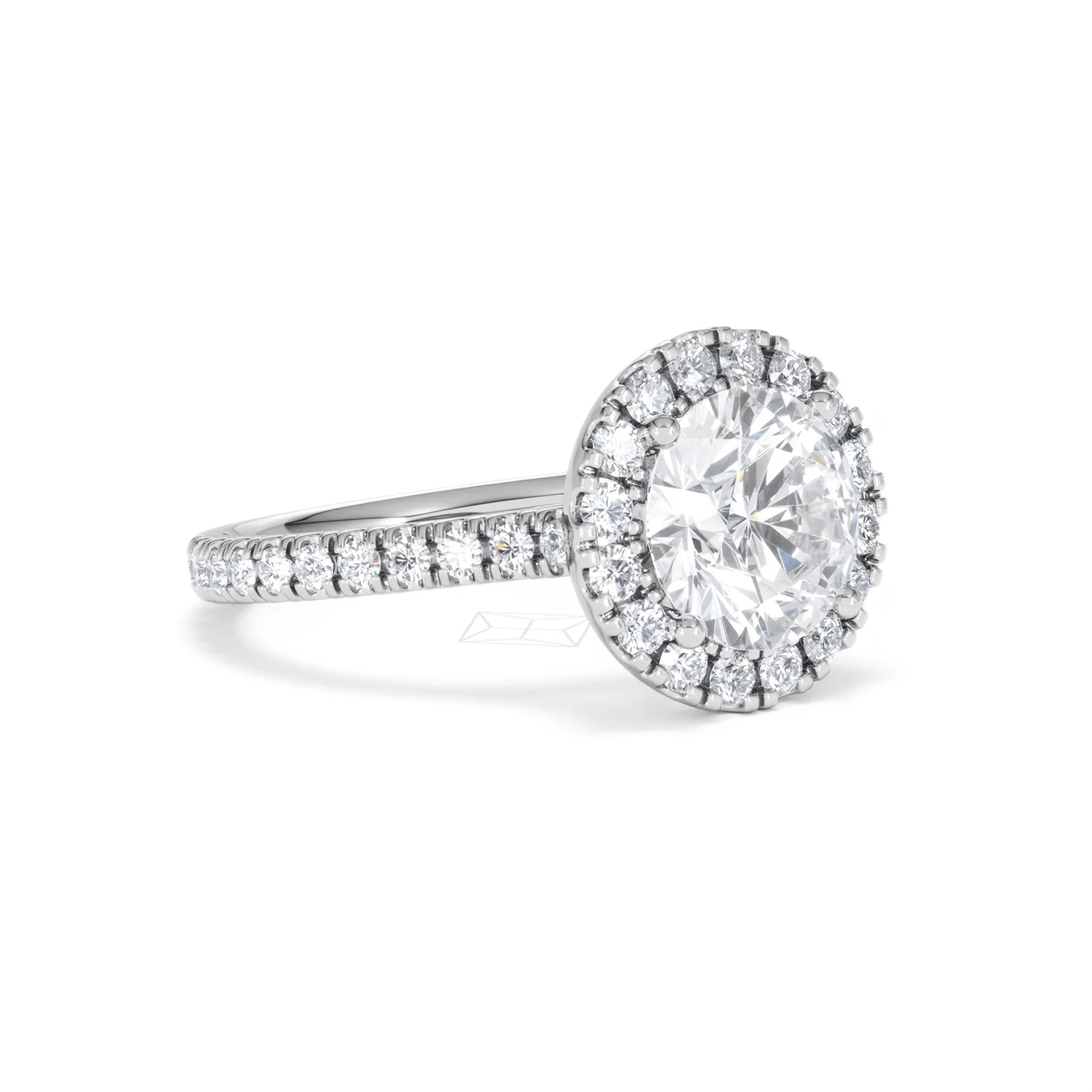 2.80ct Reina Lab Diamond Halo Engagement Ring in Platinum F/VS1 - Image 19
