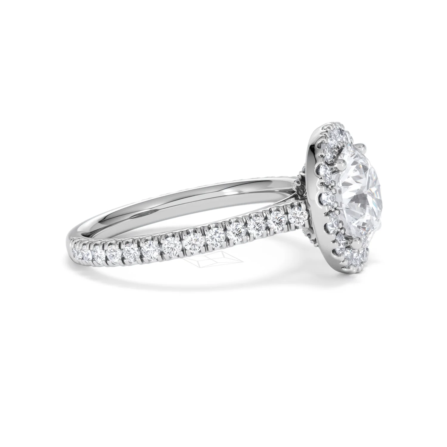 2.80ct Reina Lab Diamond Halo Engagement Ring in Platinum F/VS1 - Image 27