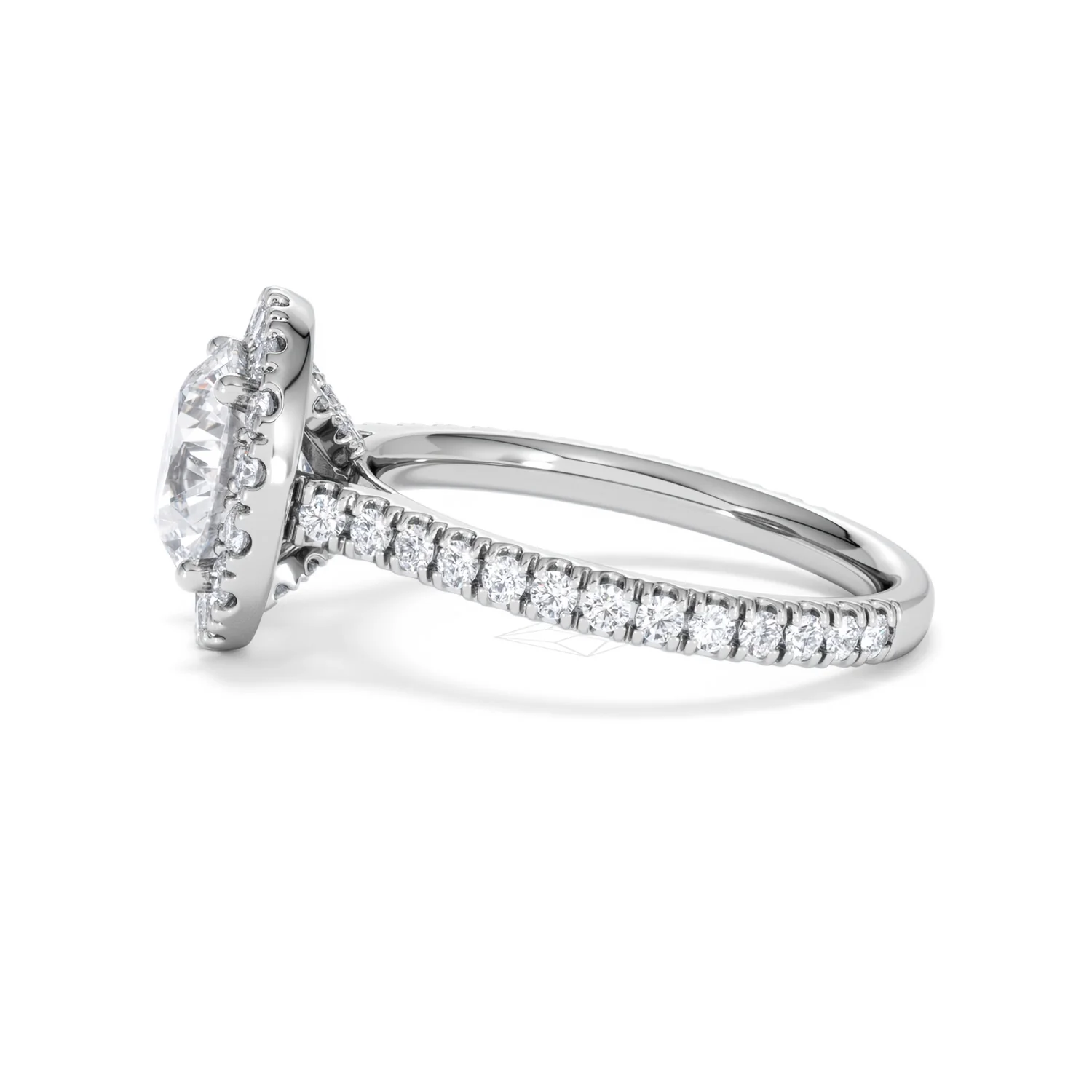 2.80ct Reina Lab Diamond Halo Engagement Ring in Platinum F/VS1 - Image 72