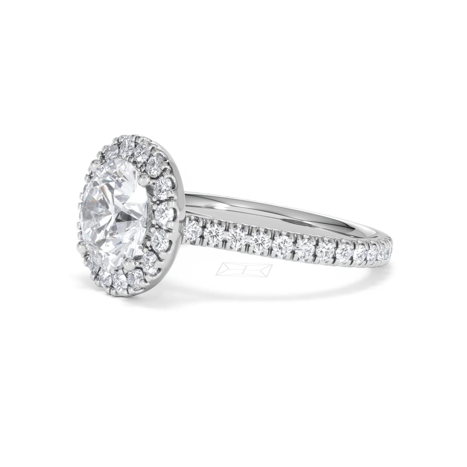 2.80ct Reina Lab Diamond Halo Engagement Ring in Platinum F/VS1 - Image 79