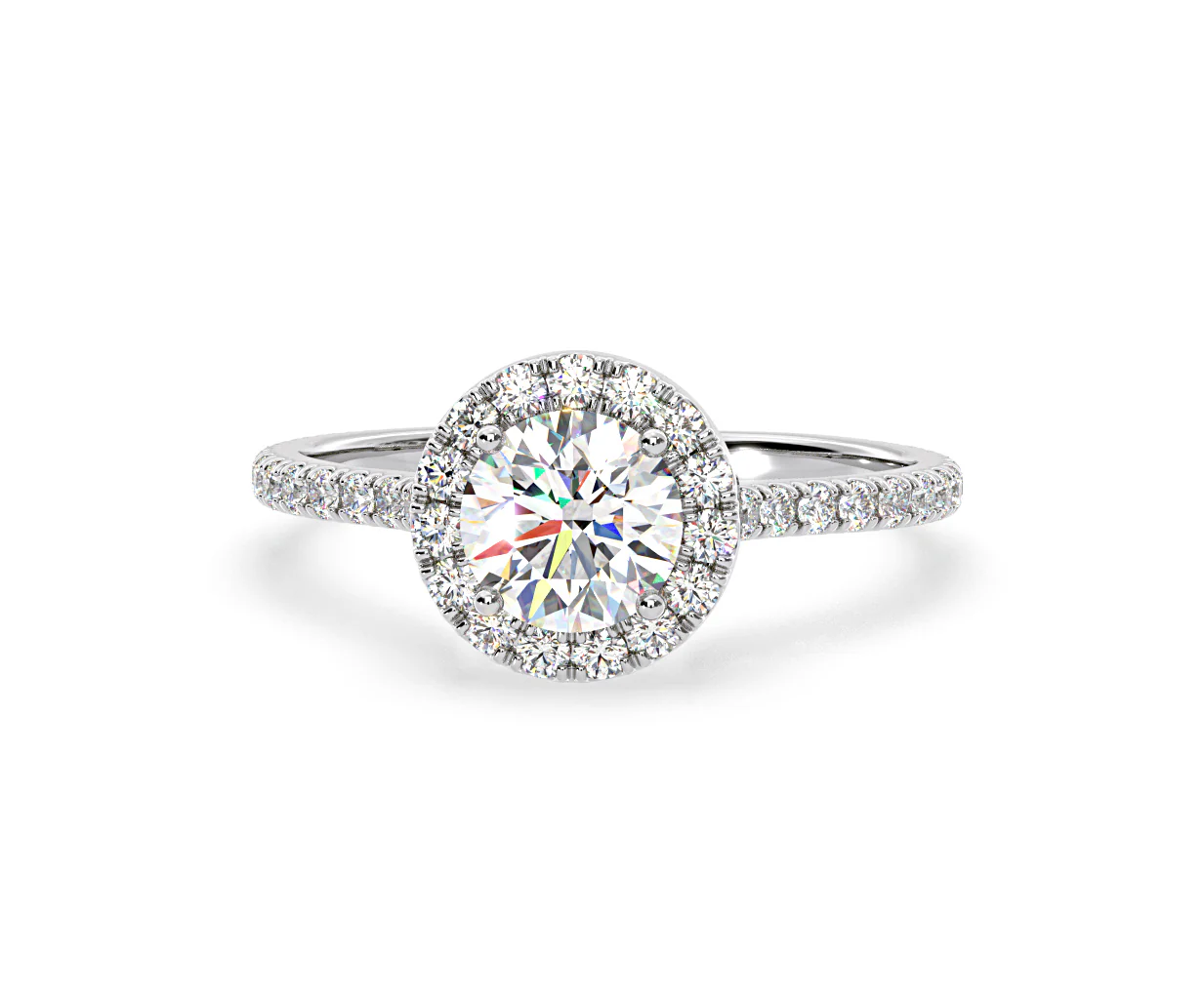 2.80ct Reina Lab Diamond Halo Engagement Ring in Platinum F/VS1 - Image 8