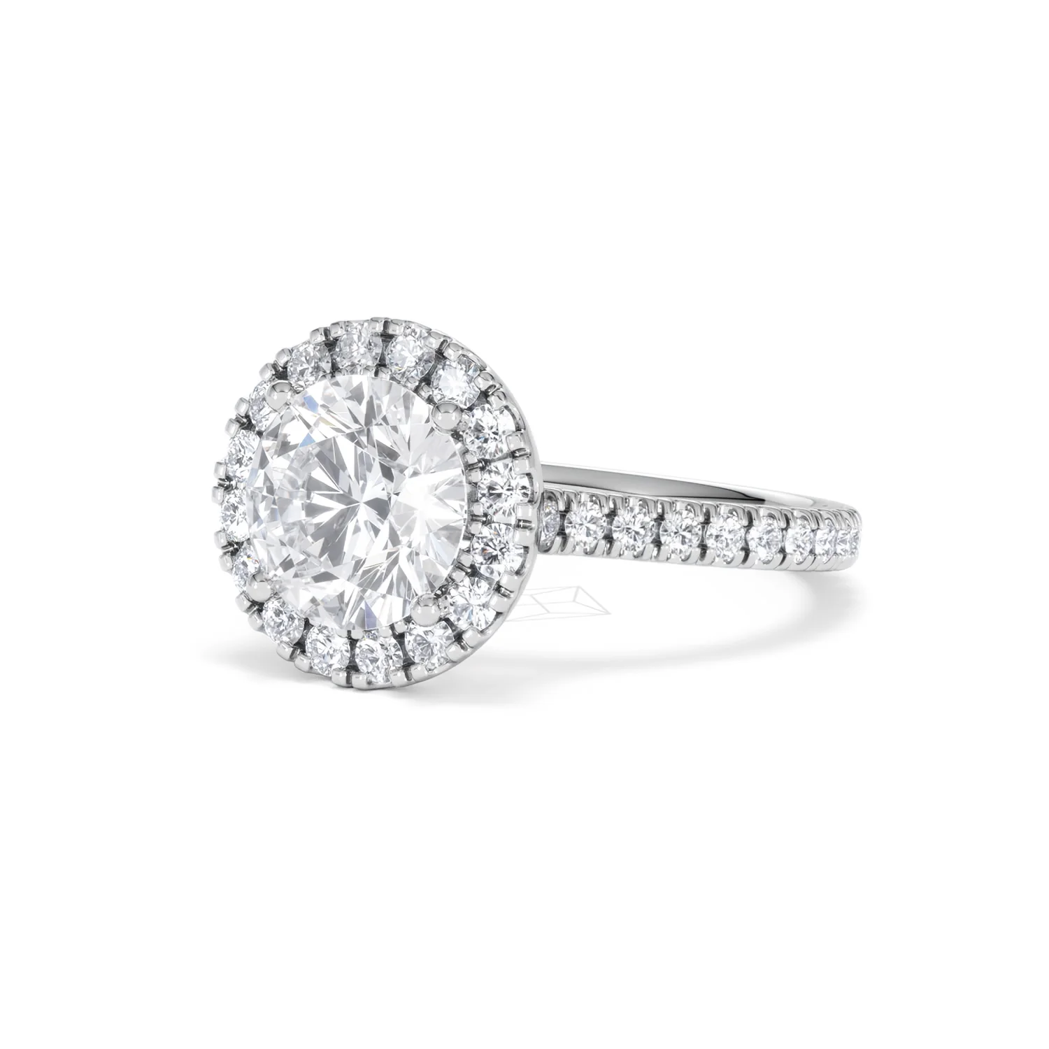 2.80ct Reina Lab Diamond Halo Engagement Ring in Platinum F/VS1 - Image 84