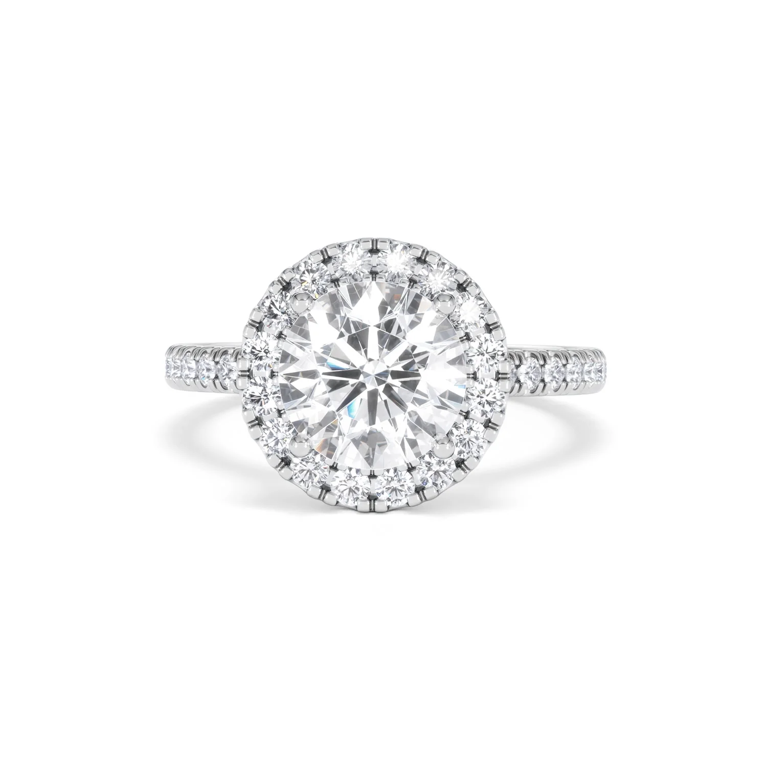 2.80ct Reina Lab Diamond Halo Engagement Ring in Platinum F/VS1 - Image 90