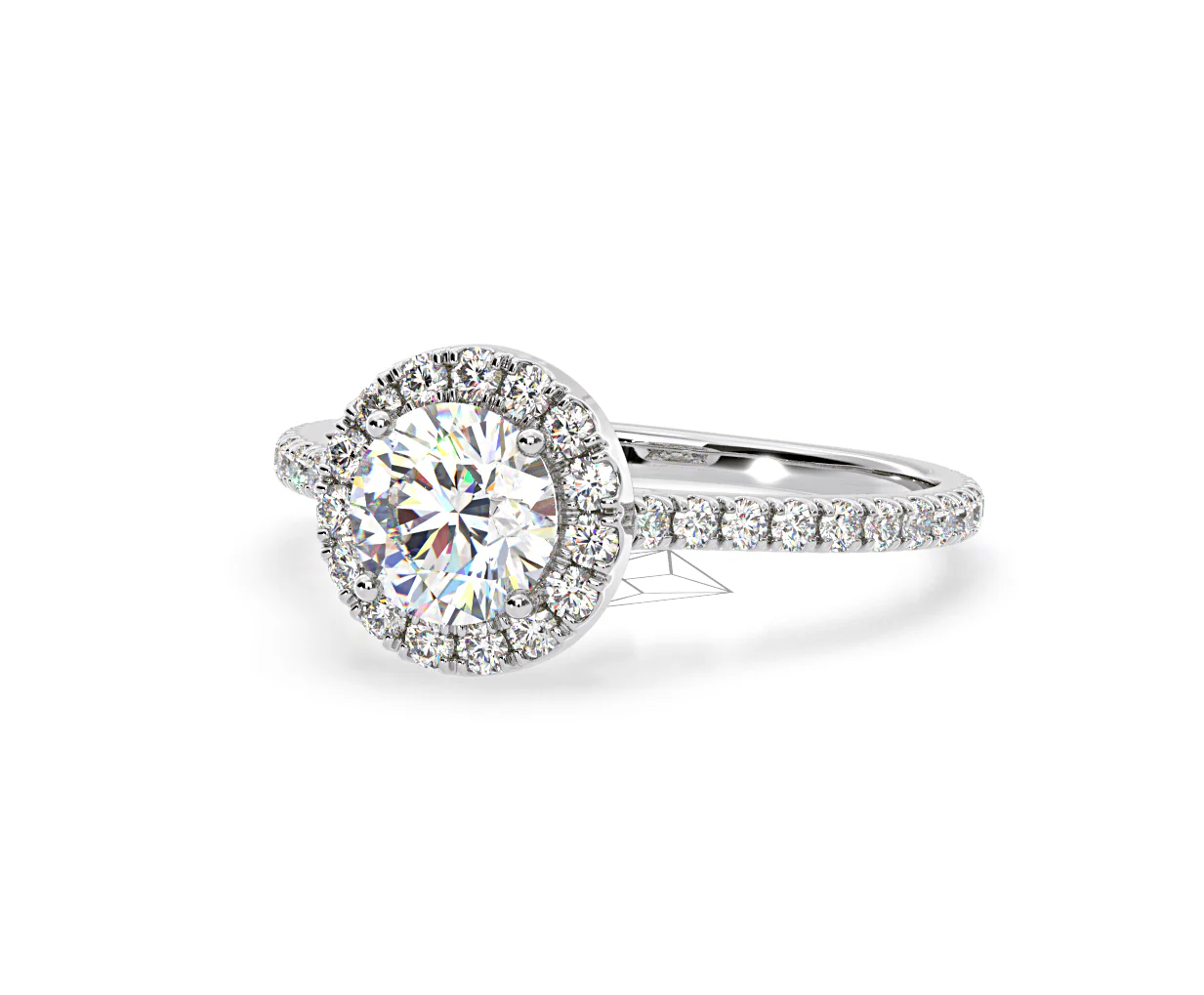 2.80ct Reina Lab Diamond Halo Engagement Ring in Platinum F/VS1 - Image 92