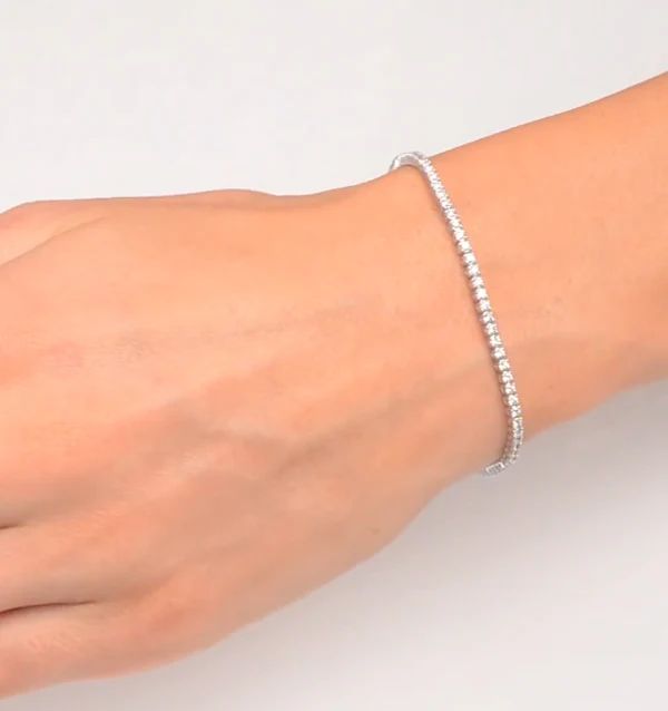 2ct Diamond Tennis Bracelet Claw Set in 9K White Gold - Image 5