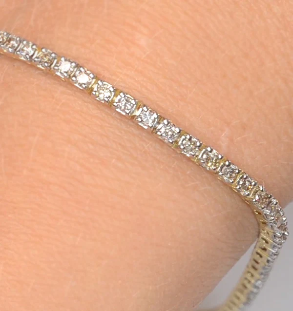 2ct Diamond Tennis Bracelet Claw Set in 9K Yellow Gold - Image 4