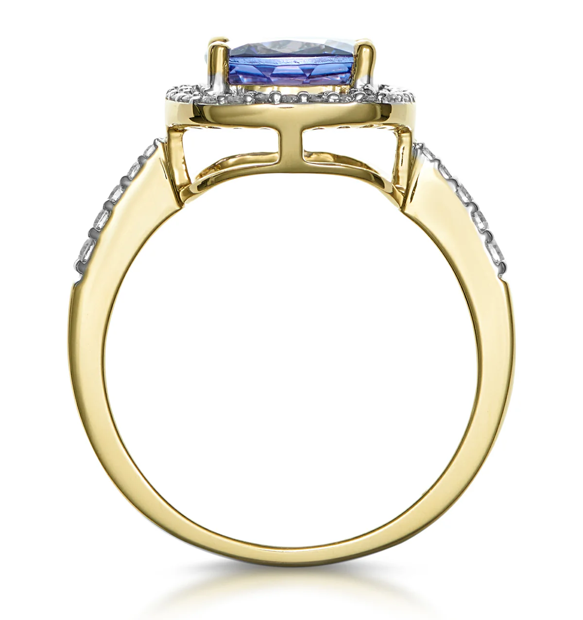 2ct Tanzanite and Diamond Shoulders Asteria Ring in 18K Gold - Image 3
