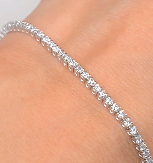 2ct Tennis Bracelet Lab Diamonds Claw Set in 9K White Gold - Image 4