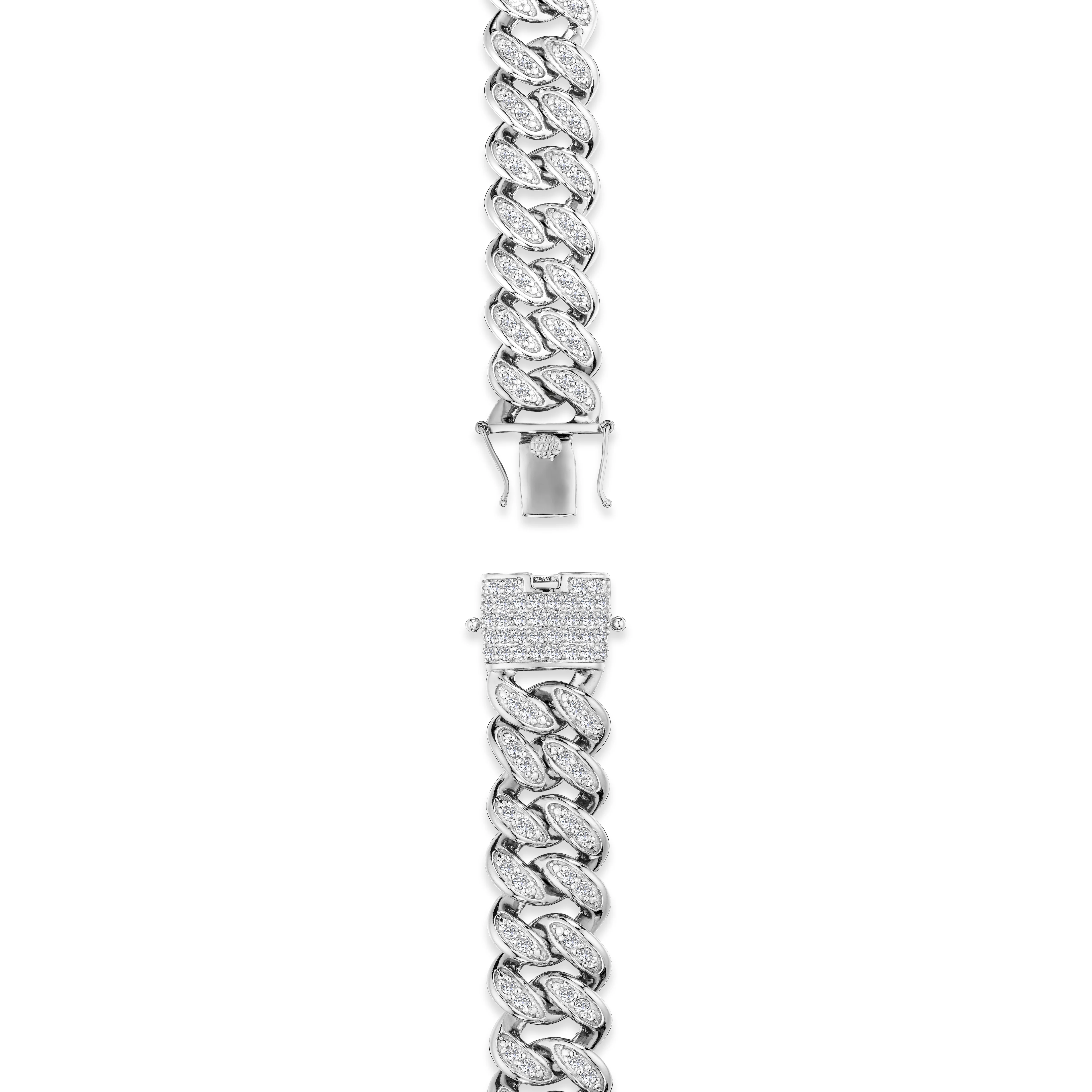 3.50ct Mens Lab Diamond Cuban Link Bracelet in 925 Sterling Silver - Image 4