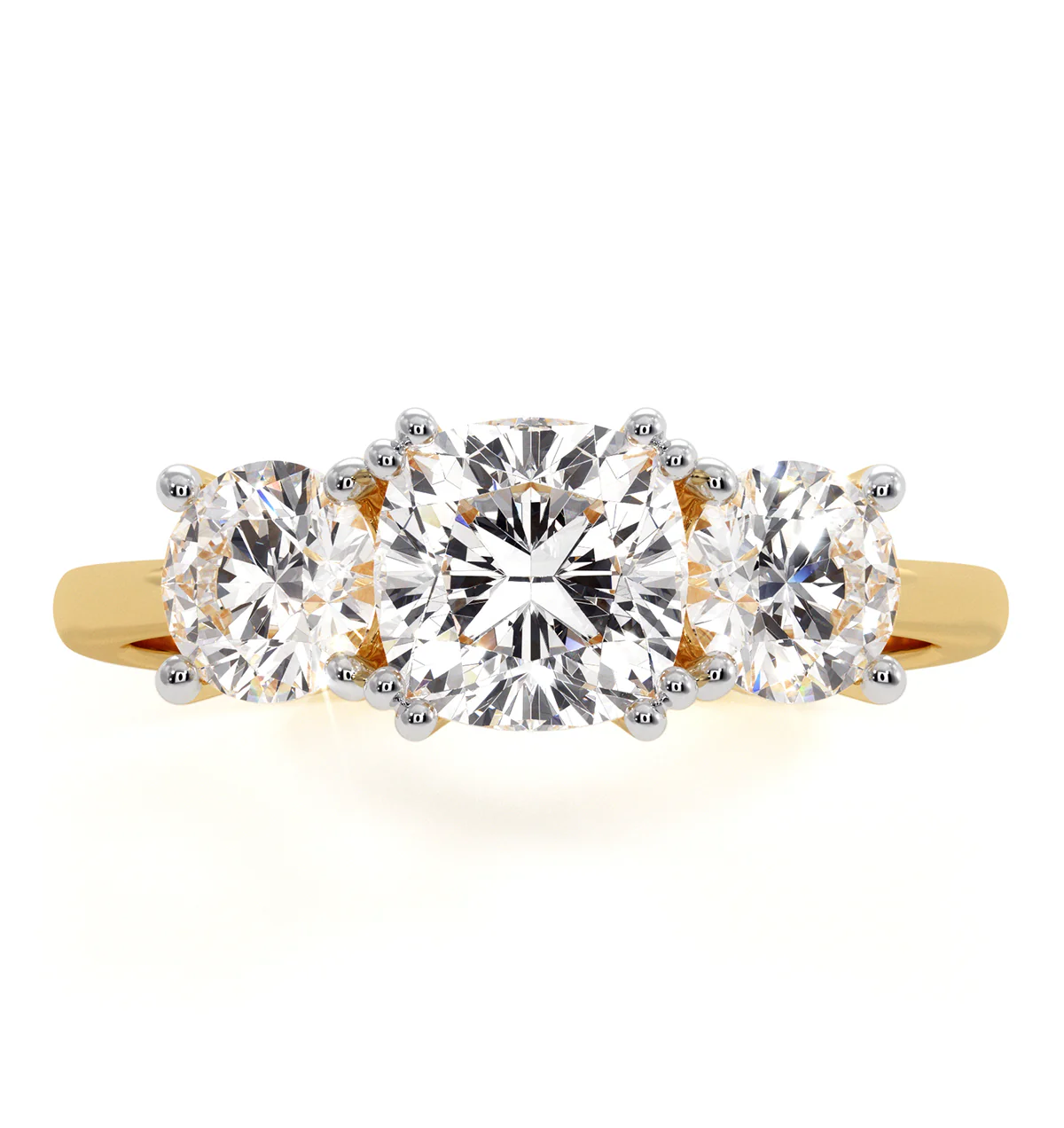 3 Stone Meghan Diamond Engagement Ring 1.7CT G/Vs2 in 18K Gold - Image 3