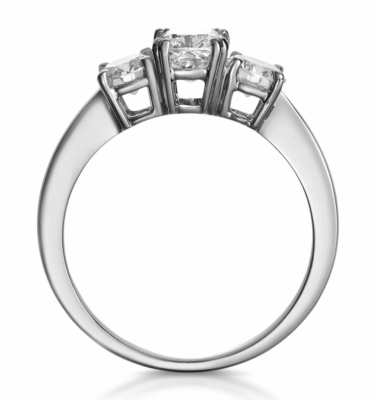 3 Stone Meghan Diamond Engagement Ring 1.7CT G/Vs2 in Platinum - Image 3