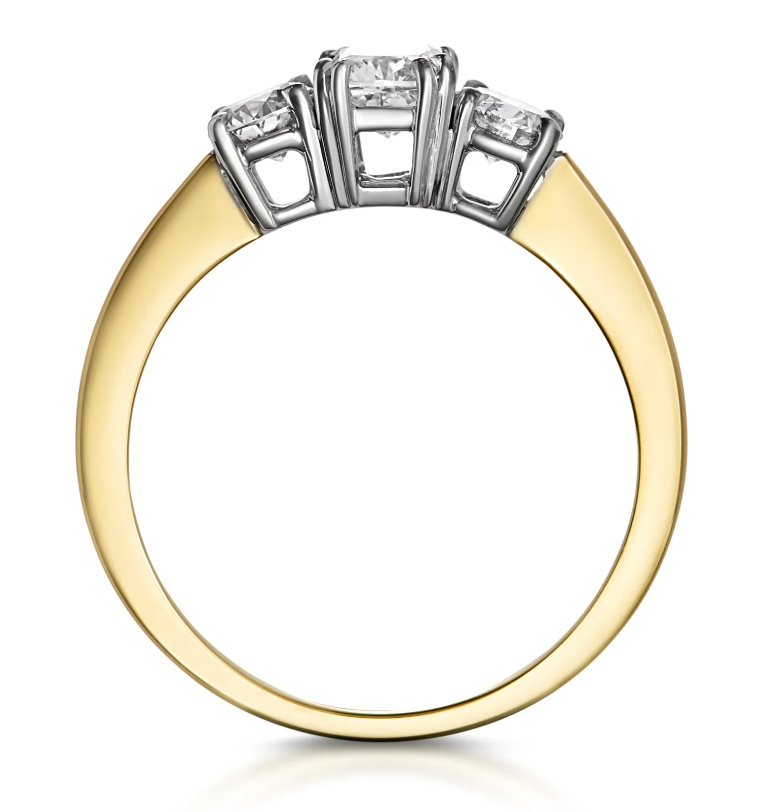 3 Stone Meghan Diamond Engagement Ring 1CT G/SI1 in 18K Gold - Image 4