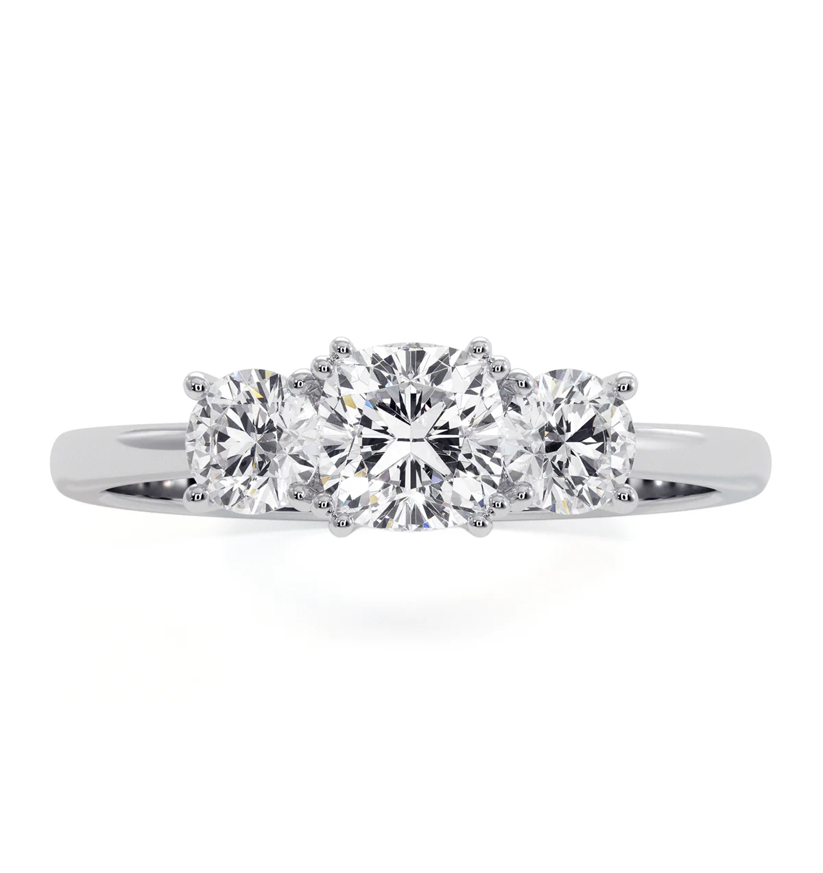 3 Stone Meghan Diamond Engagement Ring 1CT G/SI1 in Platinum - Image 3