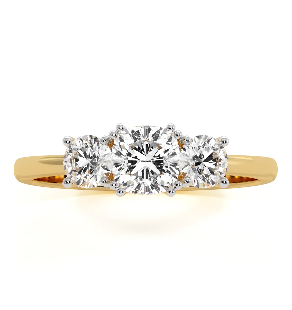 3 Stone Meghan Diamond Engagement Ring 1CT G/Vs1 in 18K Gold - Image 3