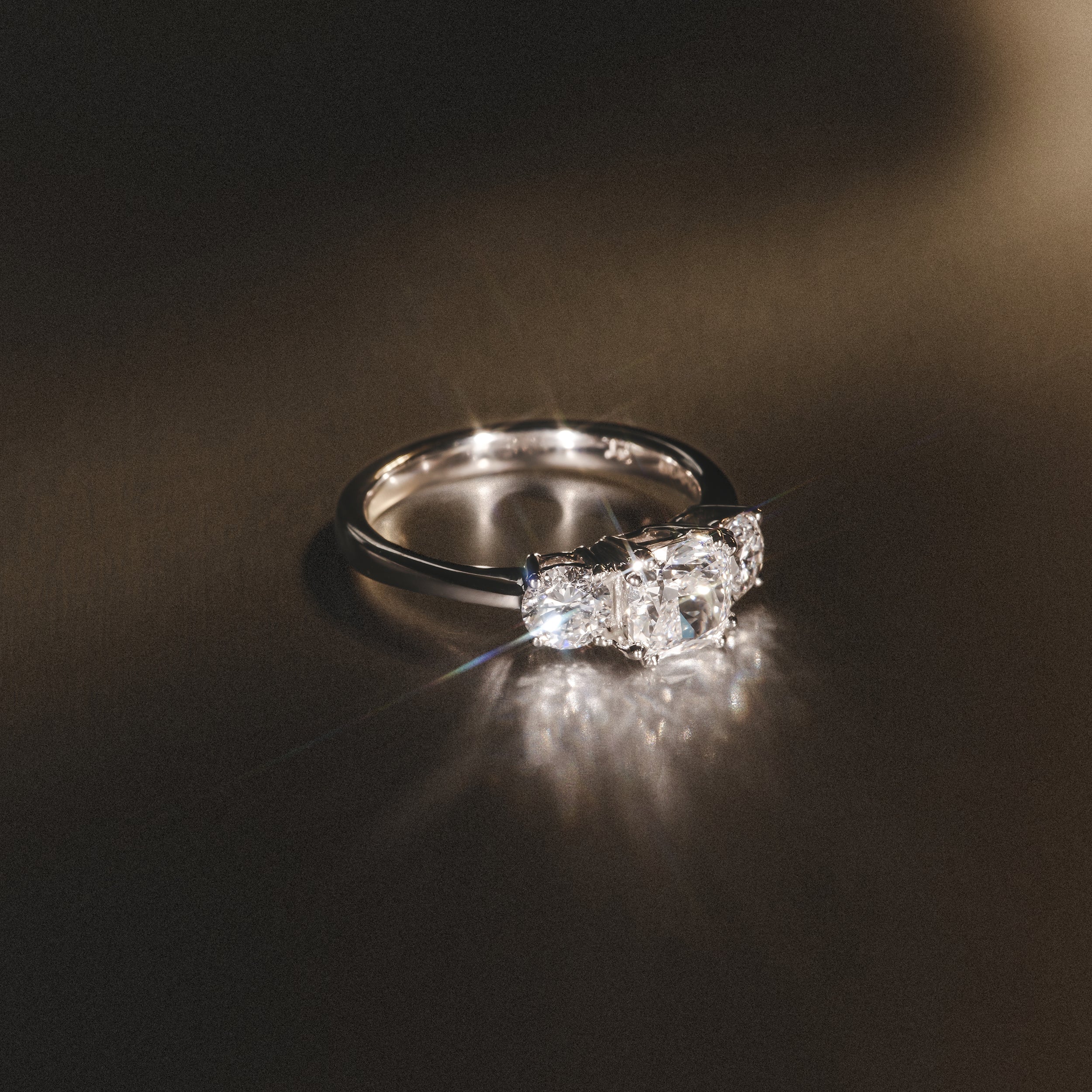 3 Stone Meghan Lab Diamond Engagement Ring 1CT F/VS1 in Platinum - Image 6