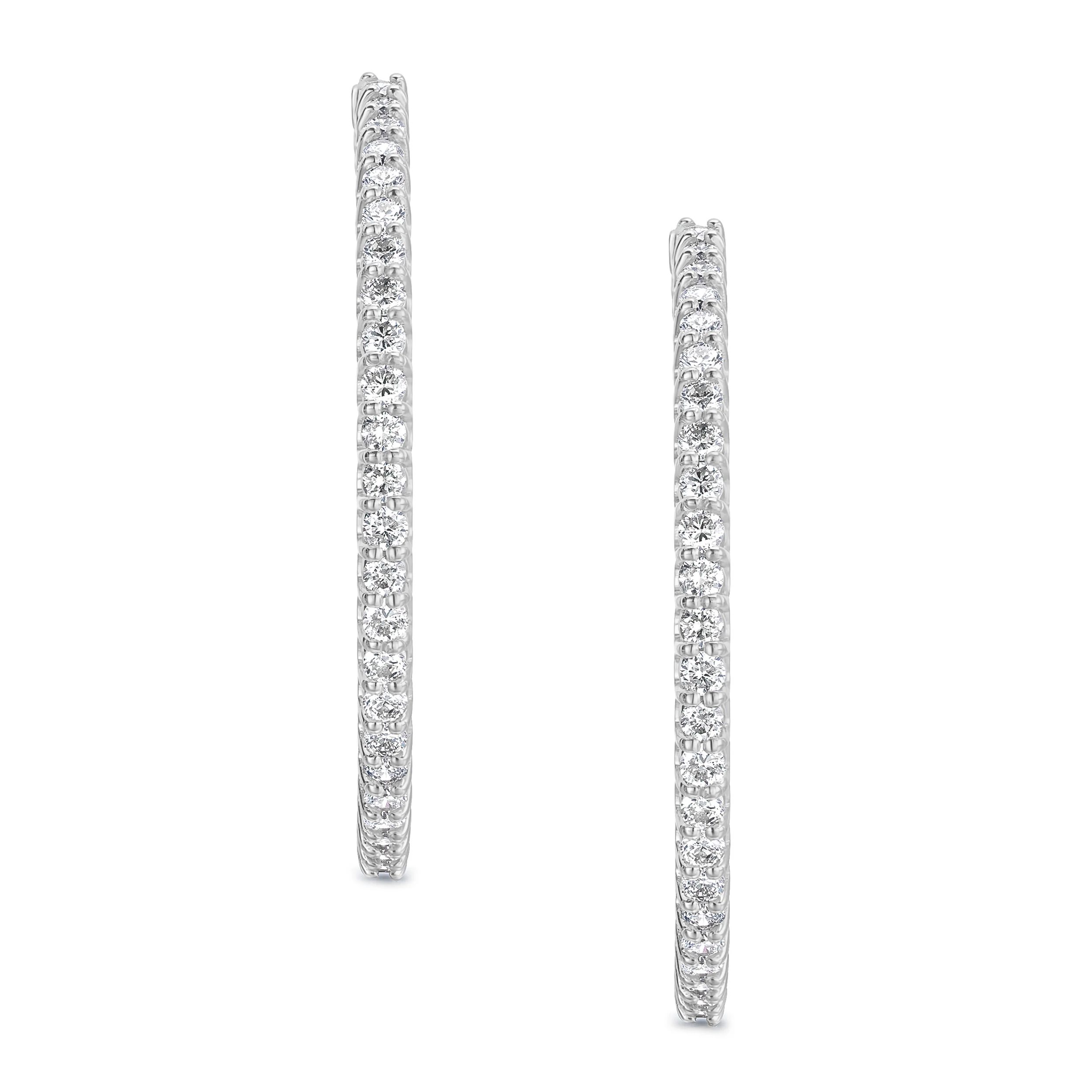 4.00ct Lab Diamond Hoop Earrings in 9K White Gold G/VS - Image 3