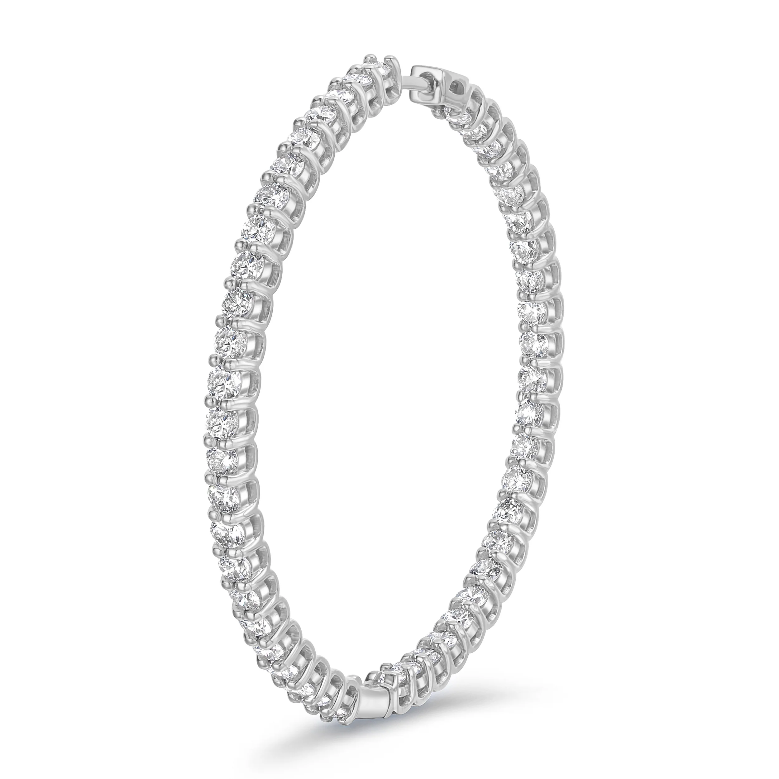 4.00ct Lab Diamond Hoop Earrings in 9K White Gold G/VS - Image 6