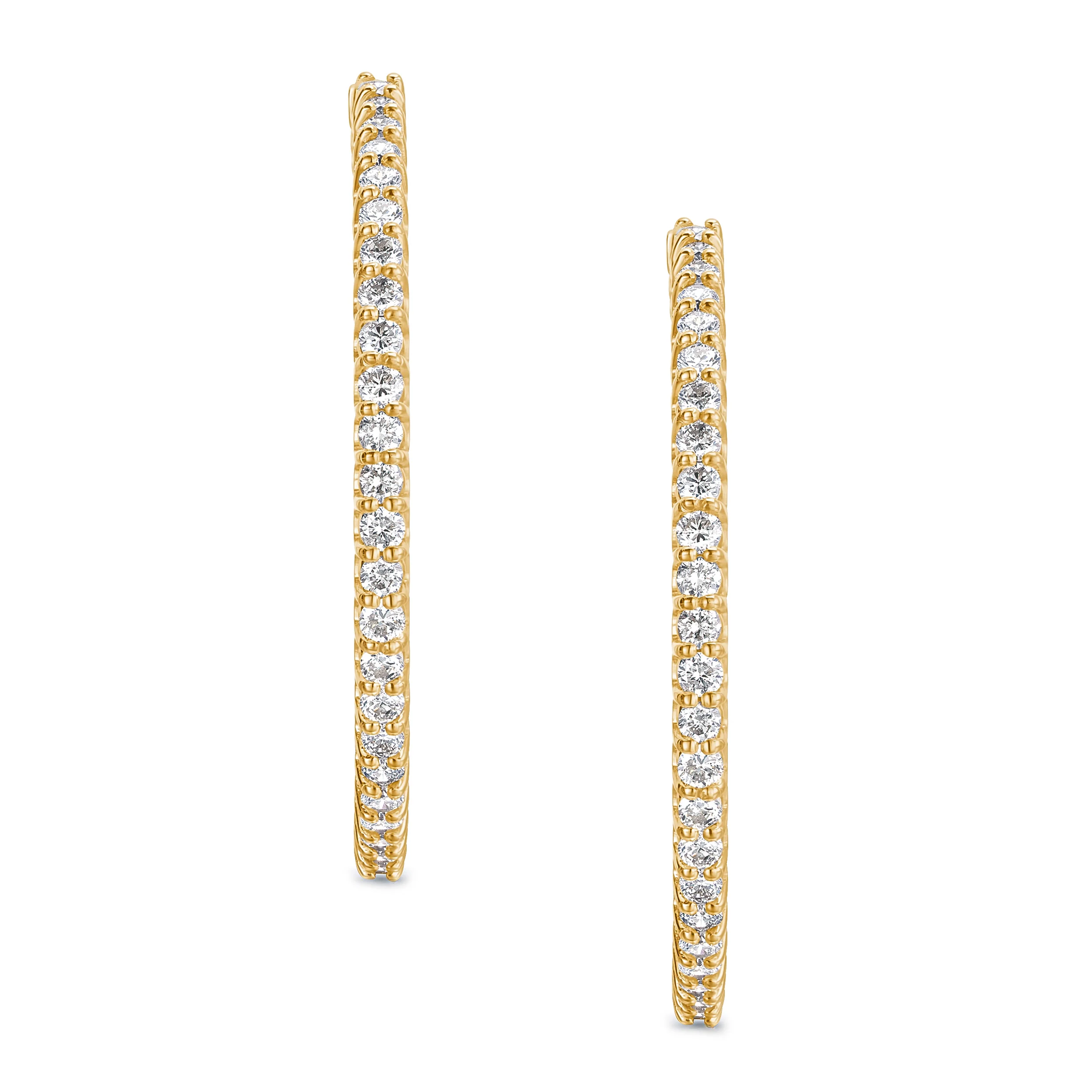 4.00ct Lab Diamond Hoop Earrings in 9K Yellow Gold G/VS - Image 3
