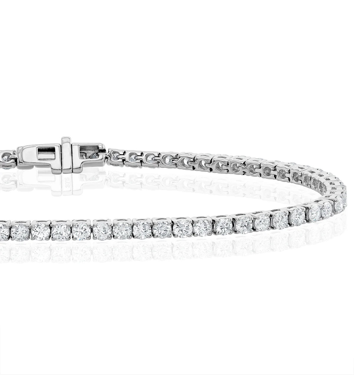 4ct Lab Diamond Tennis Bracelet Claw Set in 9K White Gold - Image 3