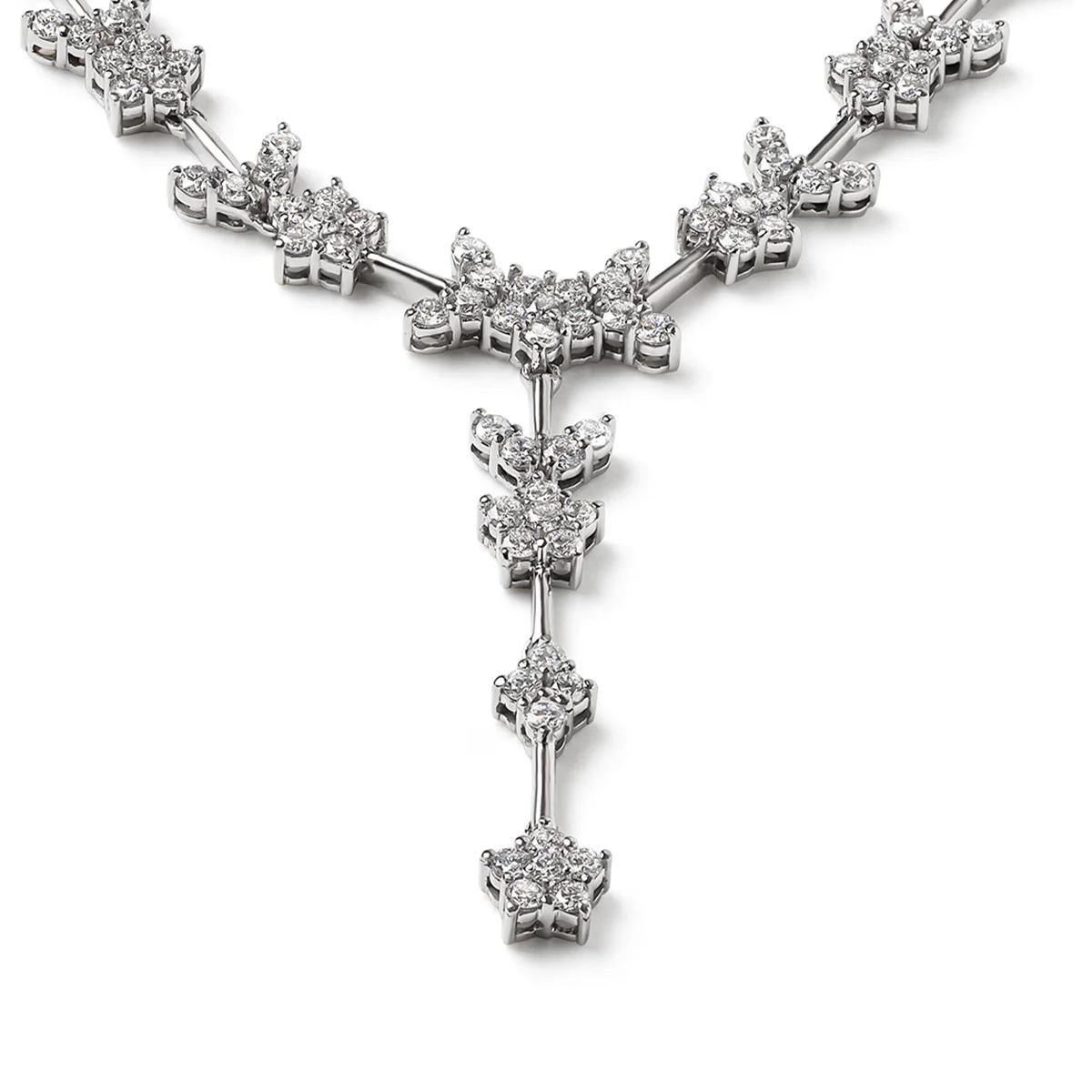 5.00ct Lab Diamond Flower Drop Necklace in 9K White Gold H/SI - Image 5