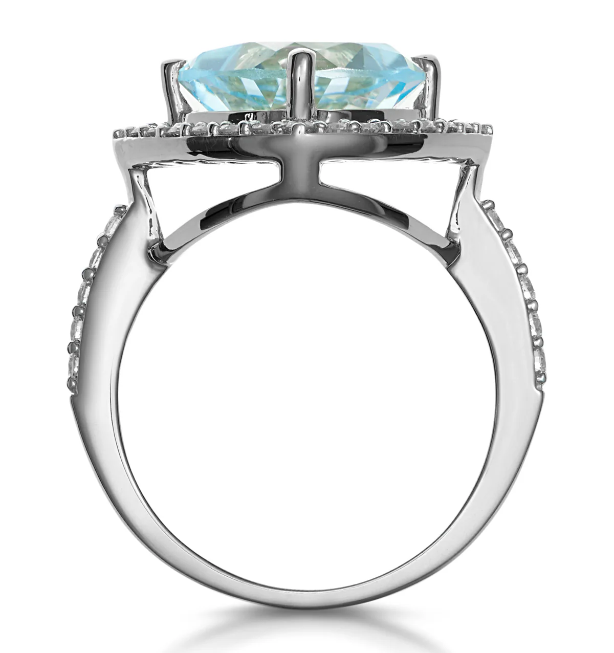 5.40ct Blue Topaz and Diamond Asteria Statement Ring in 18KW Gold - Image 3
