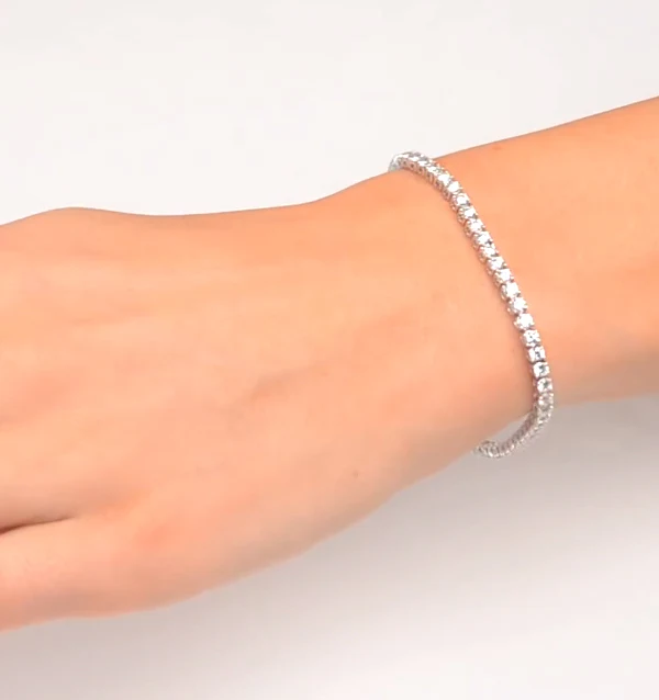 5ct Diamond Tennis Bracelet Claw Set in 9K White Gold - Image 5
