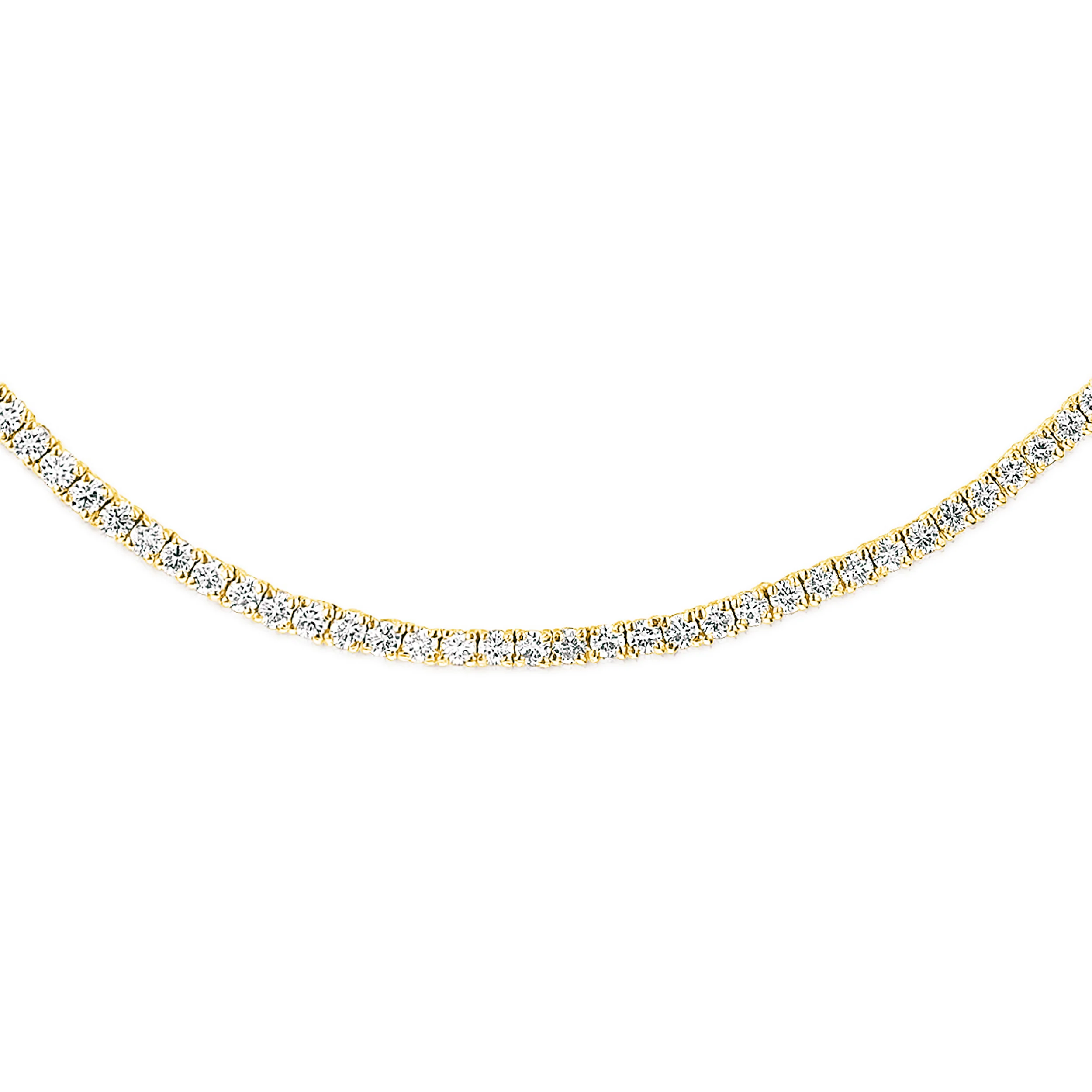 6.00ct Lab Diamond Tennis Necklace in 9K Yellow Gold F/VS - Image 3