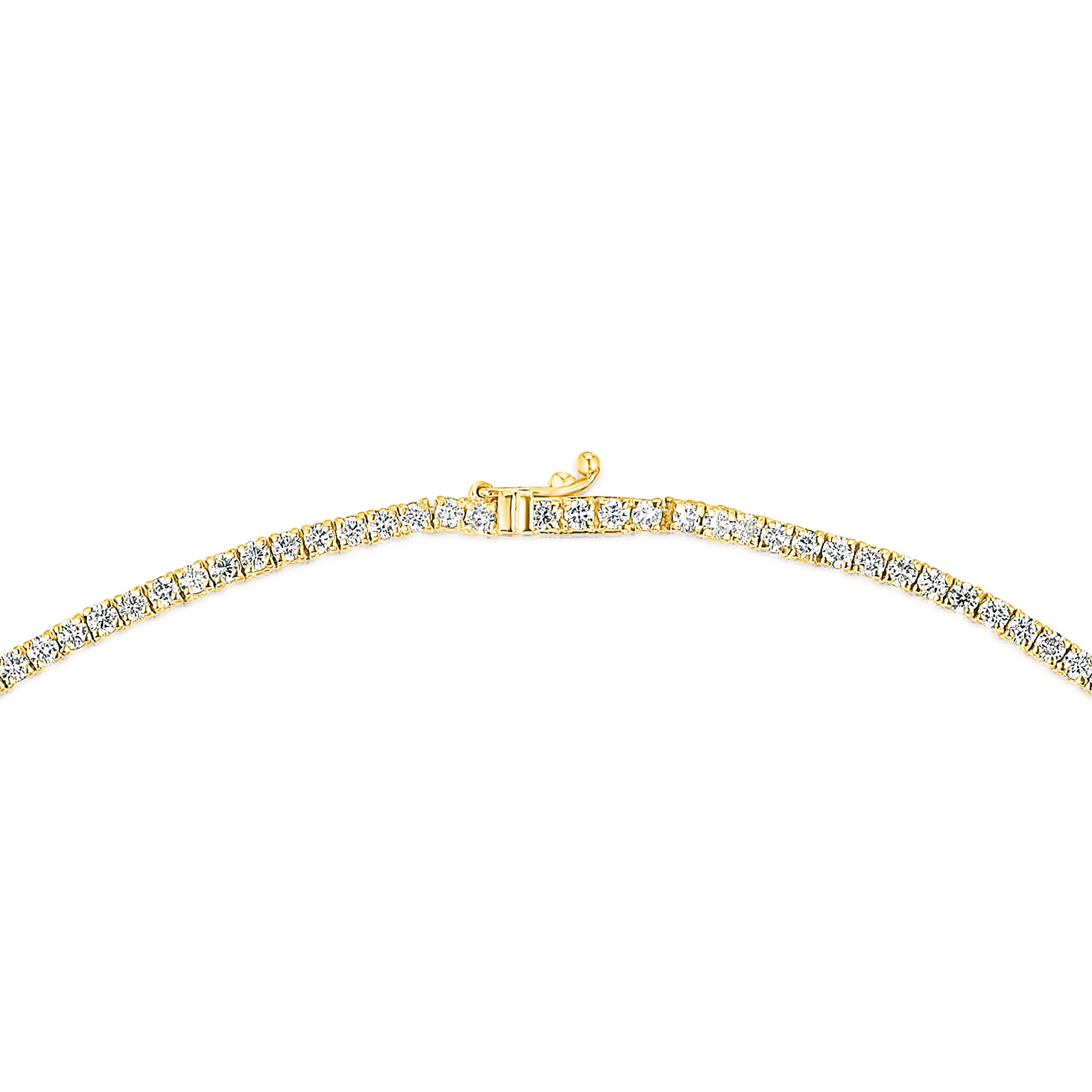 6.00ct Lab Diamond Tennis Necklace in 9K Yellow Gold F/VS - Image 5