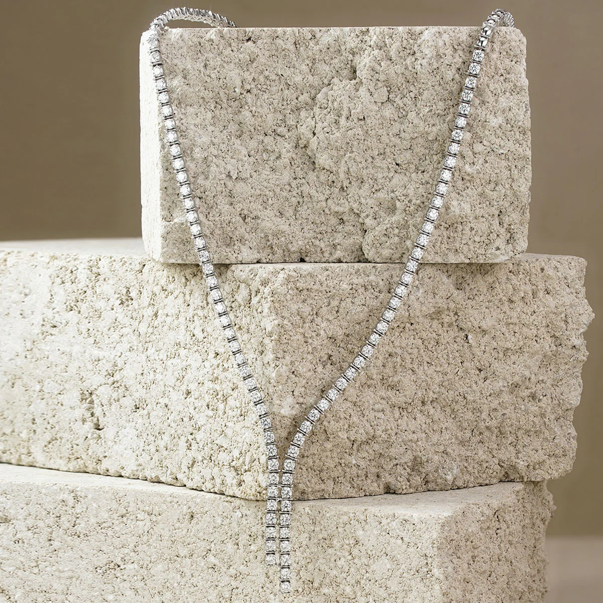7.00ct Lab Diamond Drop Tennis Necklace in 9K White Gold H/SI - Image 2