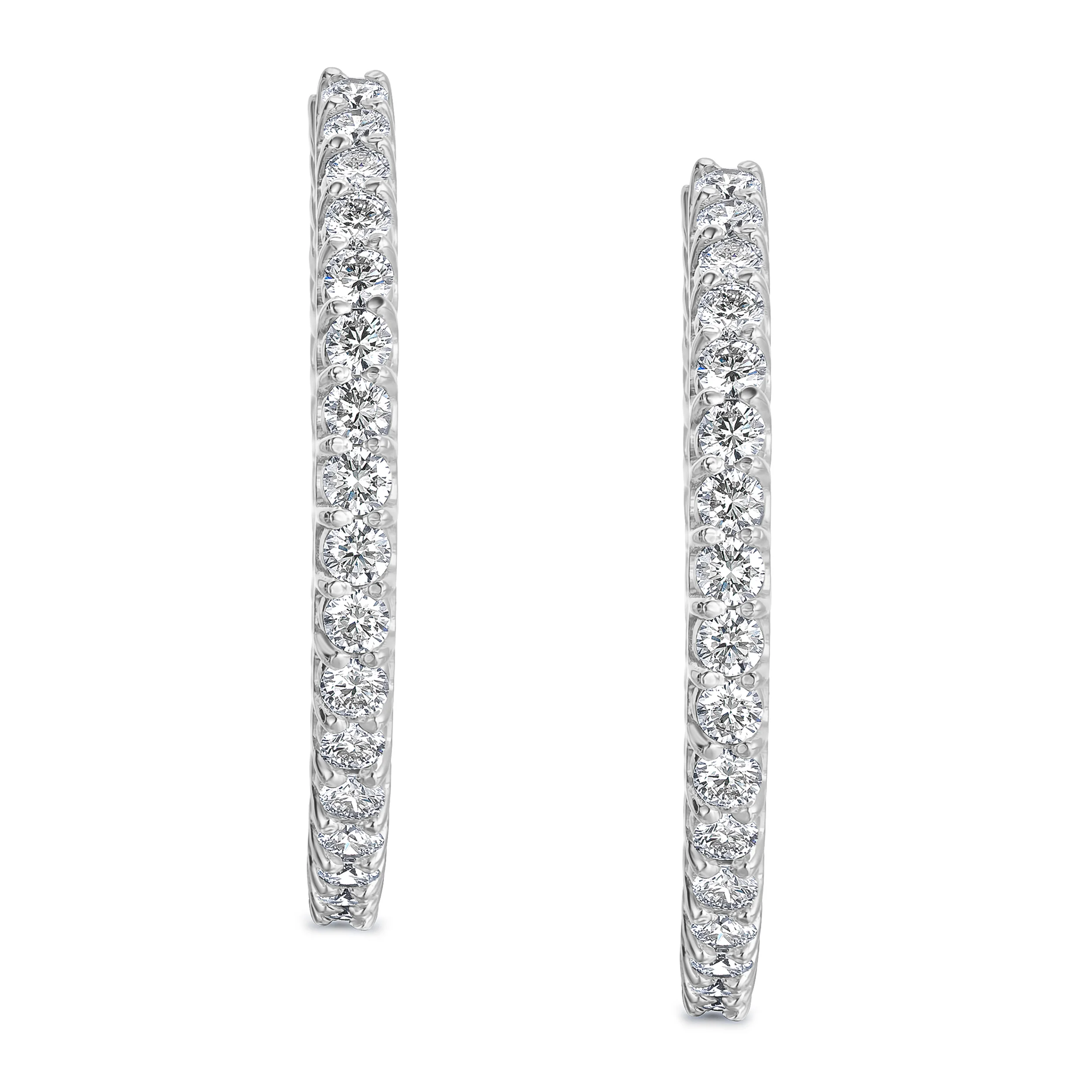 7.00ct Lab Diamond Hoop Earrings in 9K White Gold G/VS - Image 3