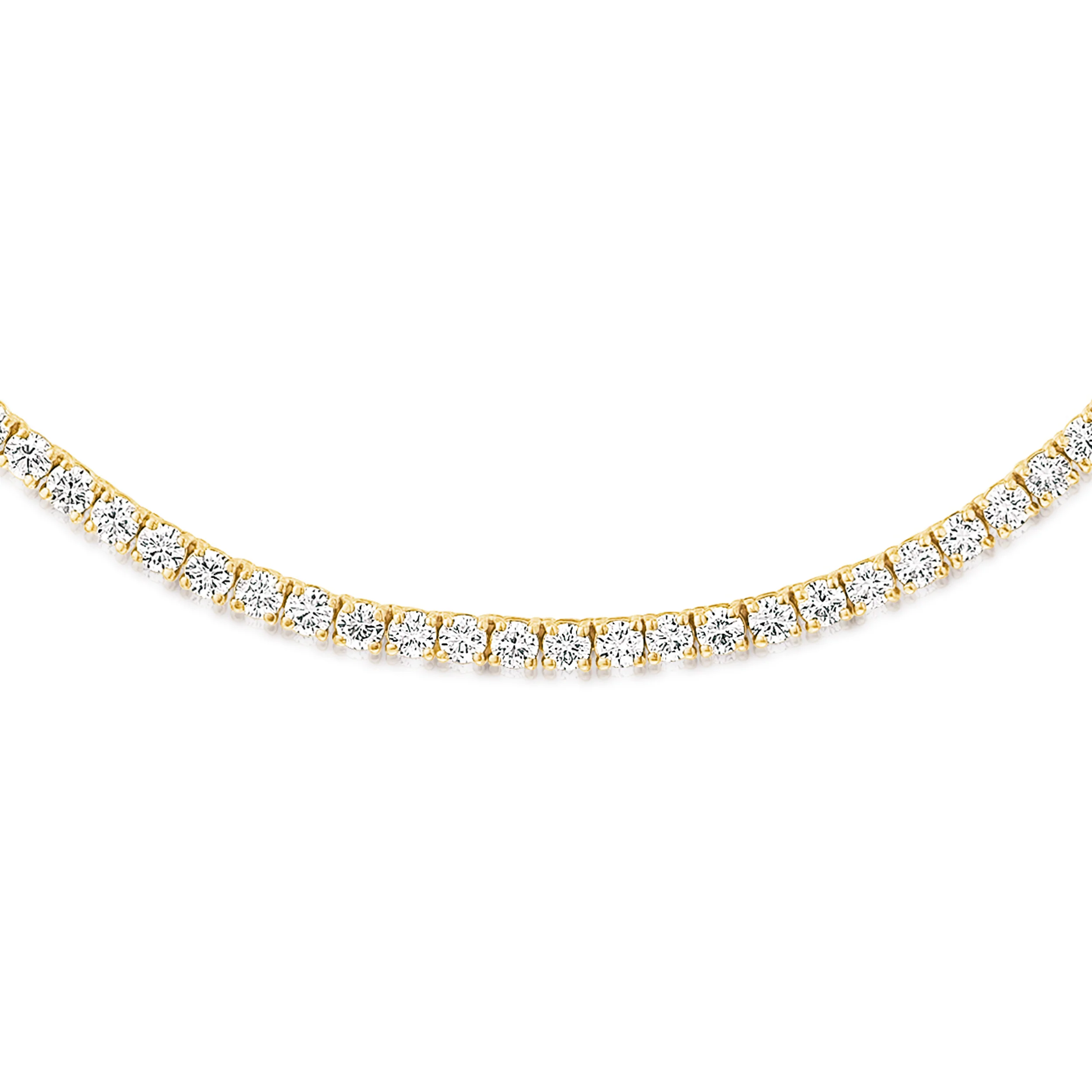 7.00ct Lab Diamond Tennis Necklace 3/4 Set in 9K Yellow Gold F/VS - Image 3