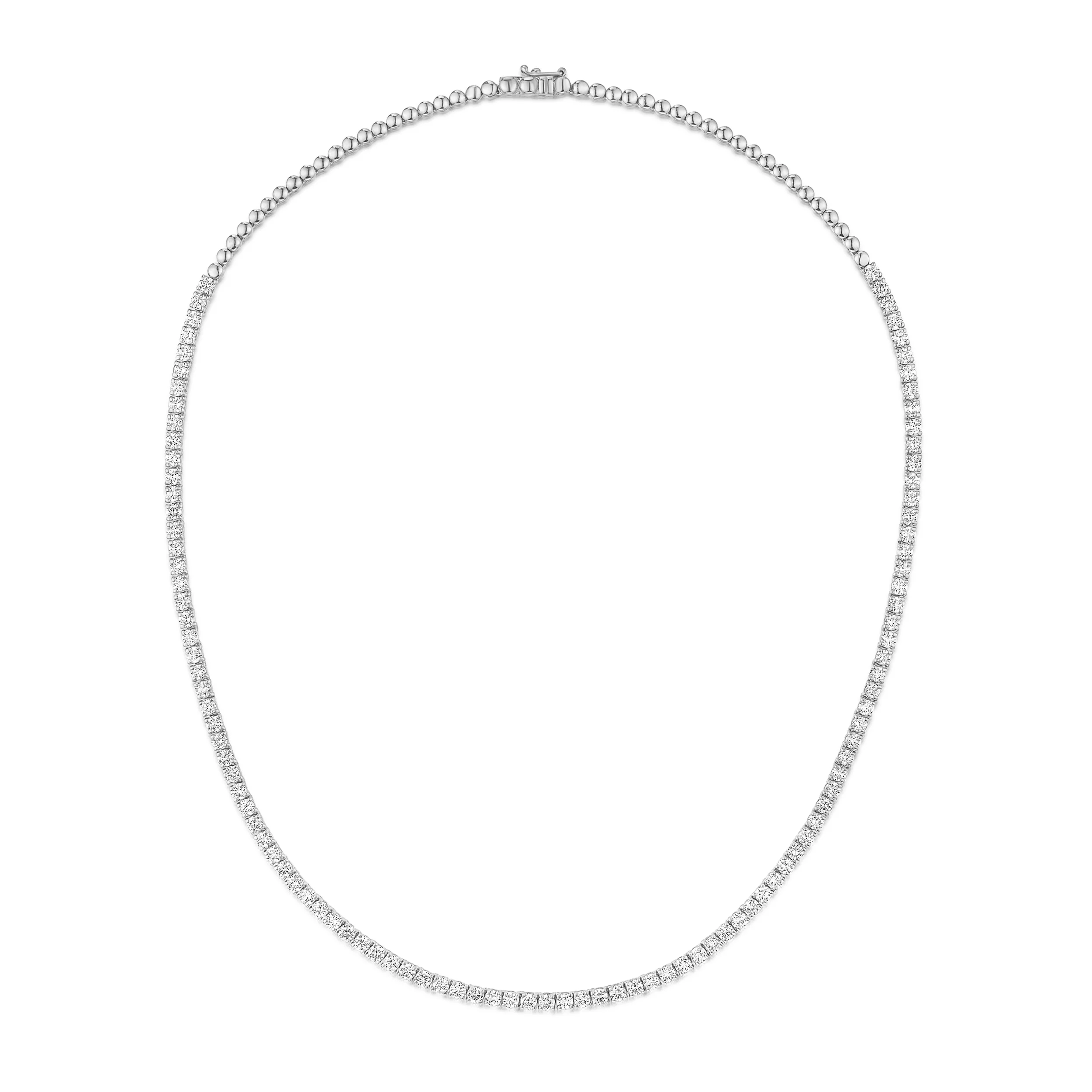 7.00ct Lab Diamond Tennis Necklace 3/4 Set in 9K White Gold F/VS