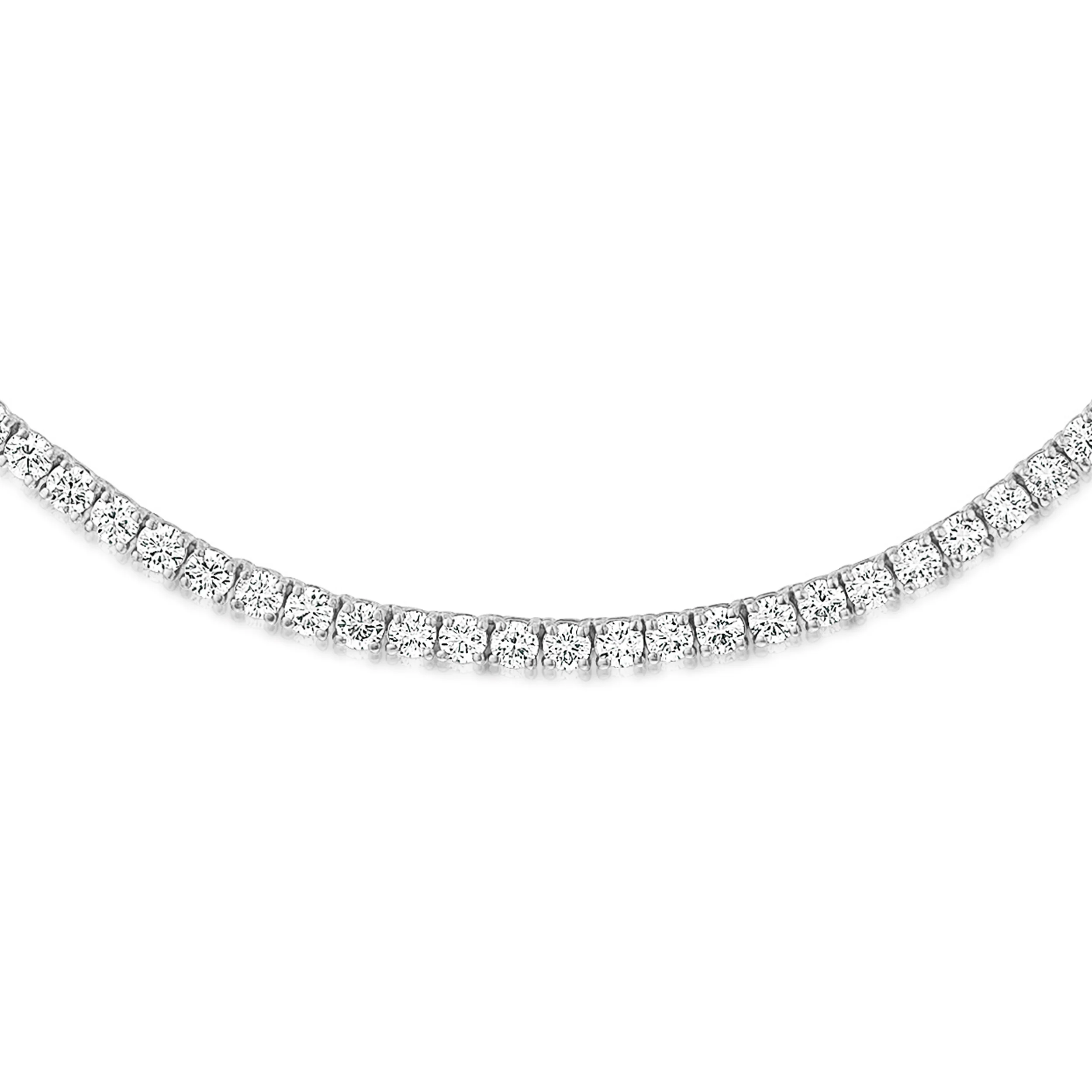 7.00ct Lab Diamond Tennis Necklace 3/4 Set in 9K White Gold F/VS - Image 3