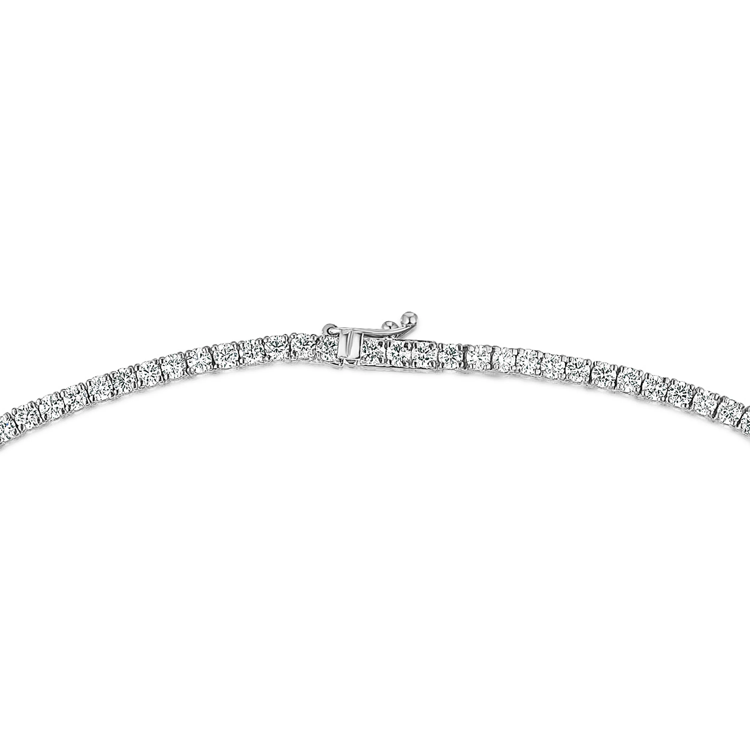 8.00ct Lab Diamond Tennis Necklace in 9K White Gold F/VS - Image 5