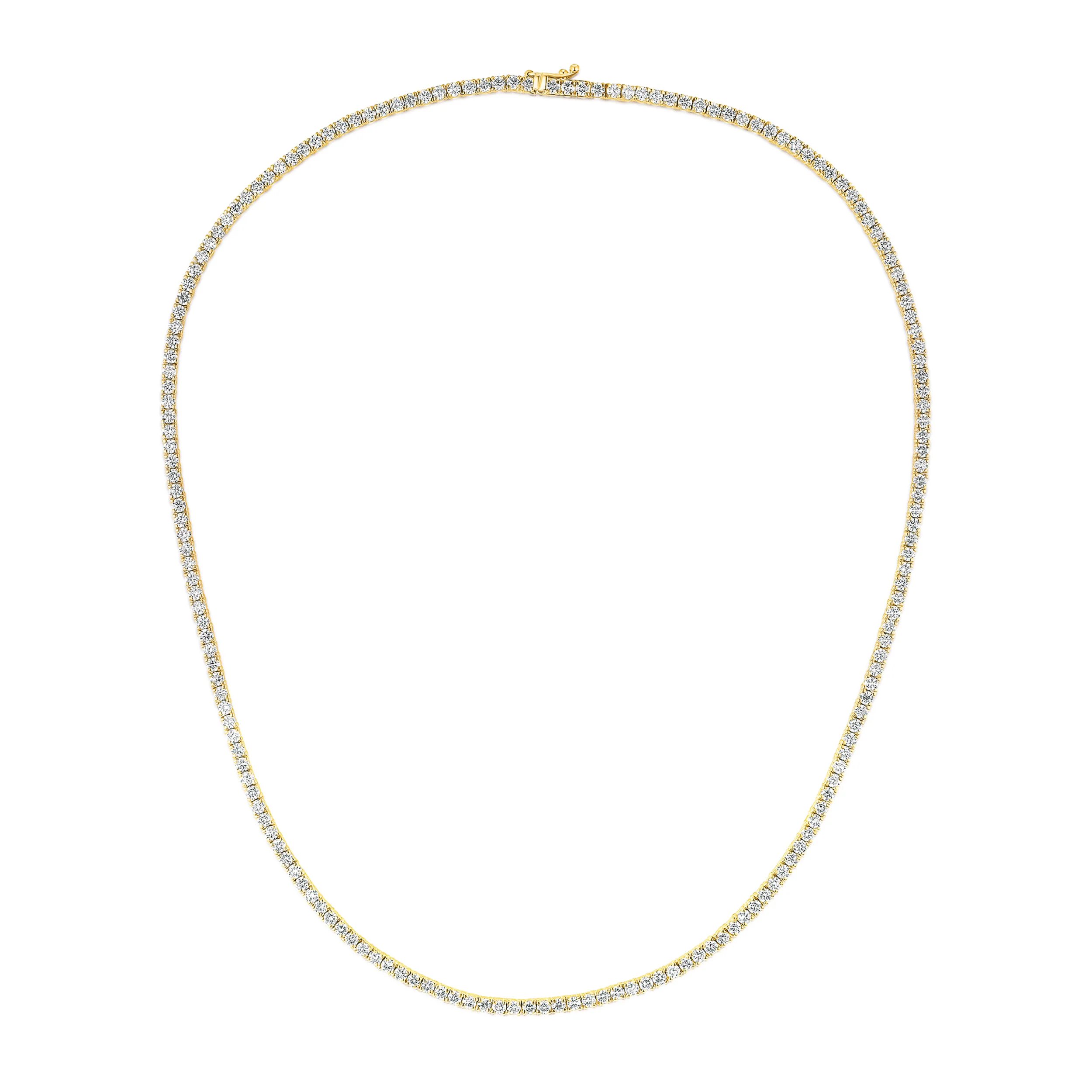 8.00ct Lab Diamond Tennis Necklace in 9K Yellow Gold F/VS