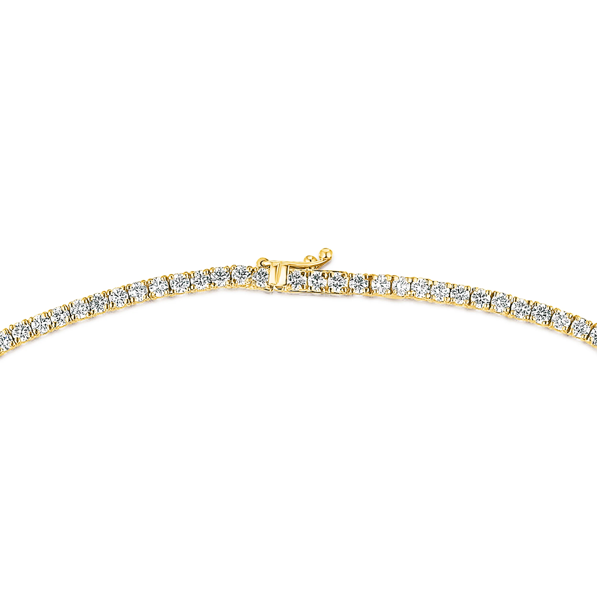 8.00ct Lab Diamond Tennis Necklace in 9K Yellow Gold F/VS - Image 5